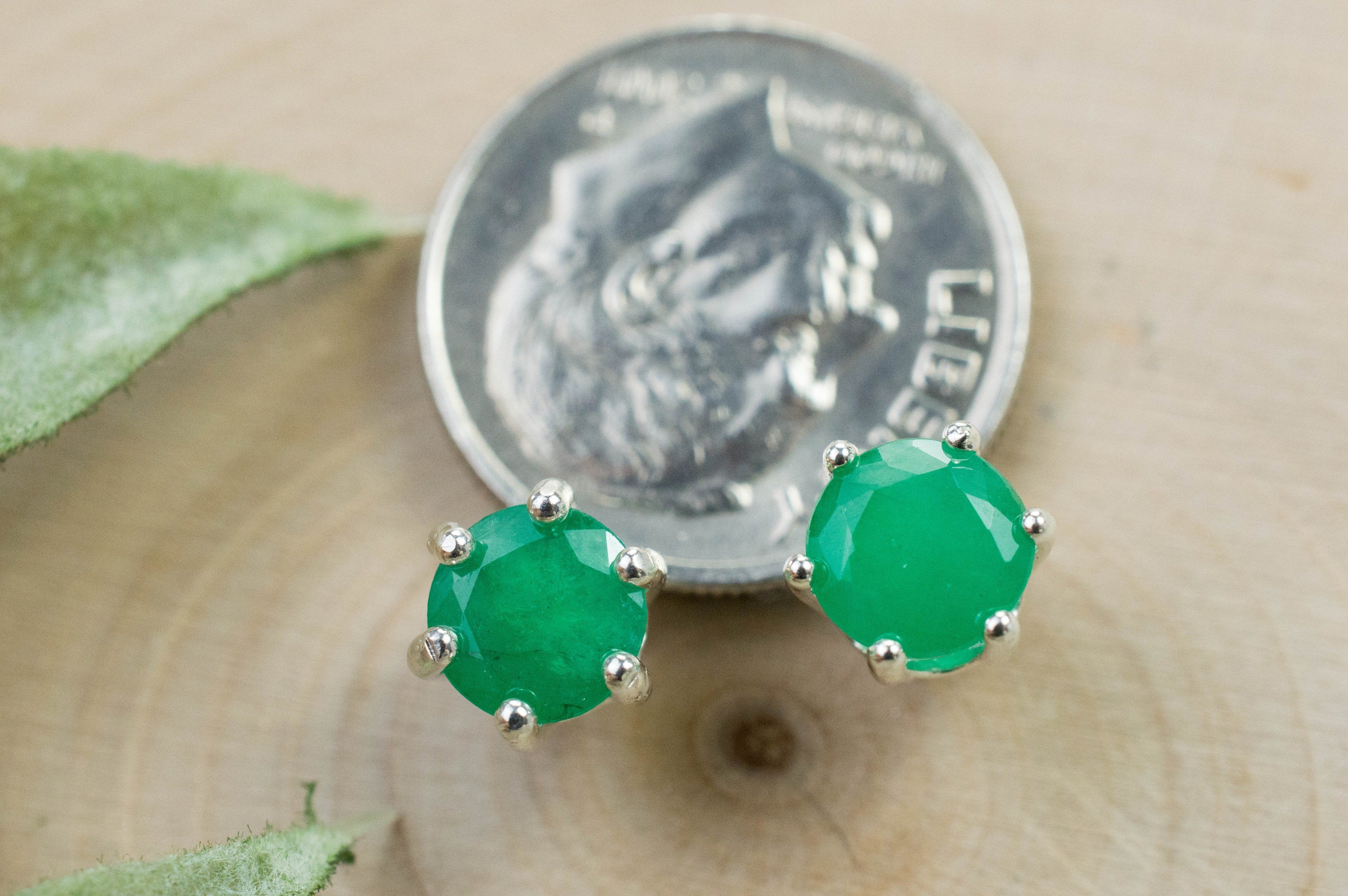 Emerald Earrings; Natural Brazil Emerald; 1.530cts - Mark Oliver Gems