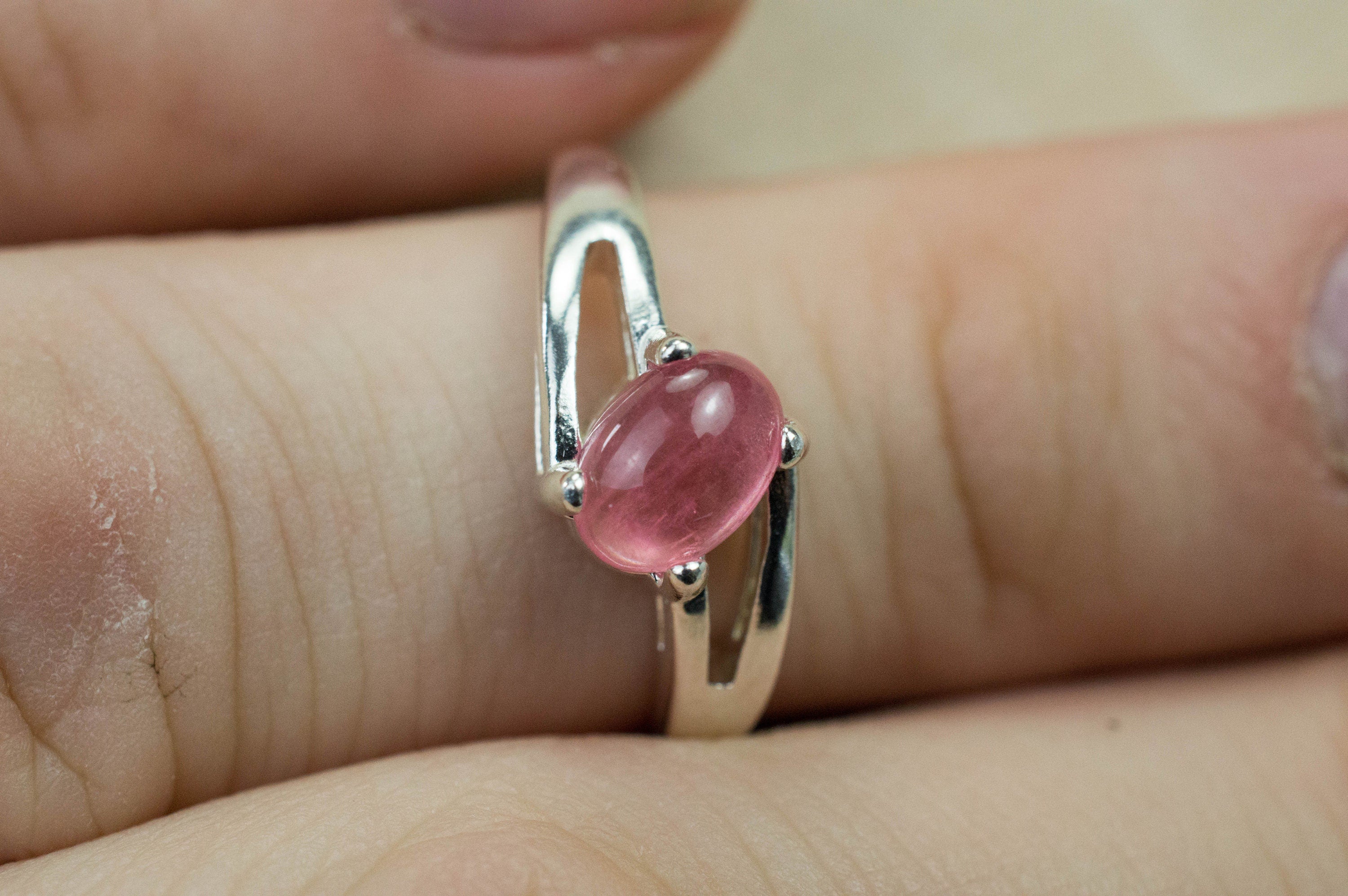 Rhodochrosite Ring, Genuine Untreated USA Sweet Home Rhodochrosite; 1.095cts