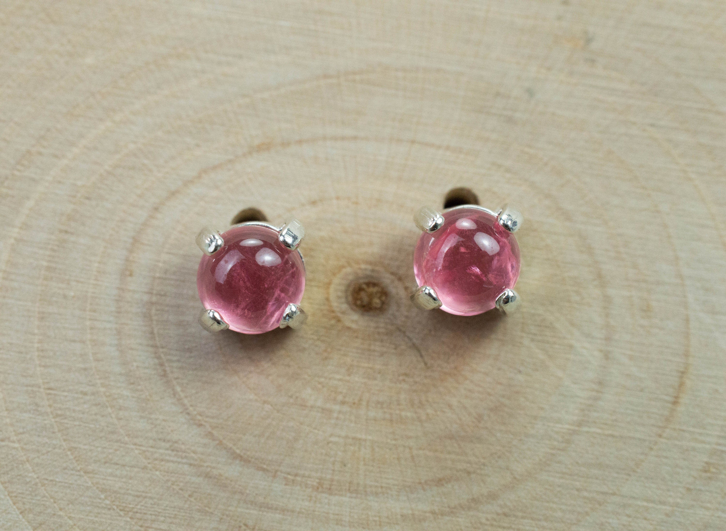 Rhodochrosite Earrings; Natural Untreated USA Sweet Home Rhodochrosite; 1.410cts - Mark Oliver Gems