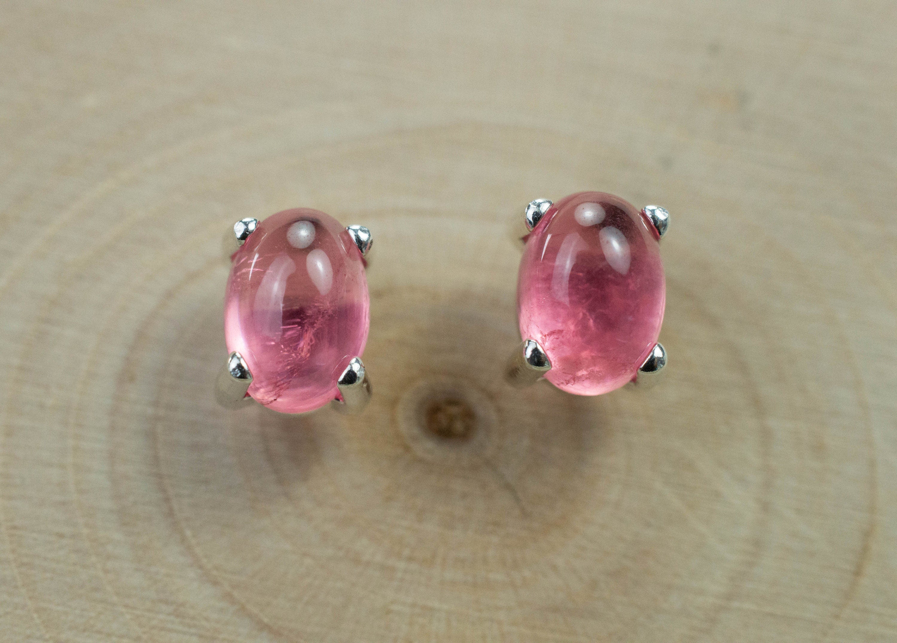 Rhodochrosite Earrings; Natural Untreated USA Sweet Home Rhodochrosite; 2.680cts - Mark Oliver Gems