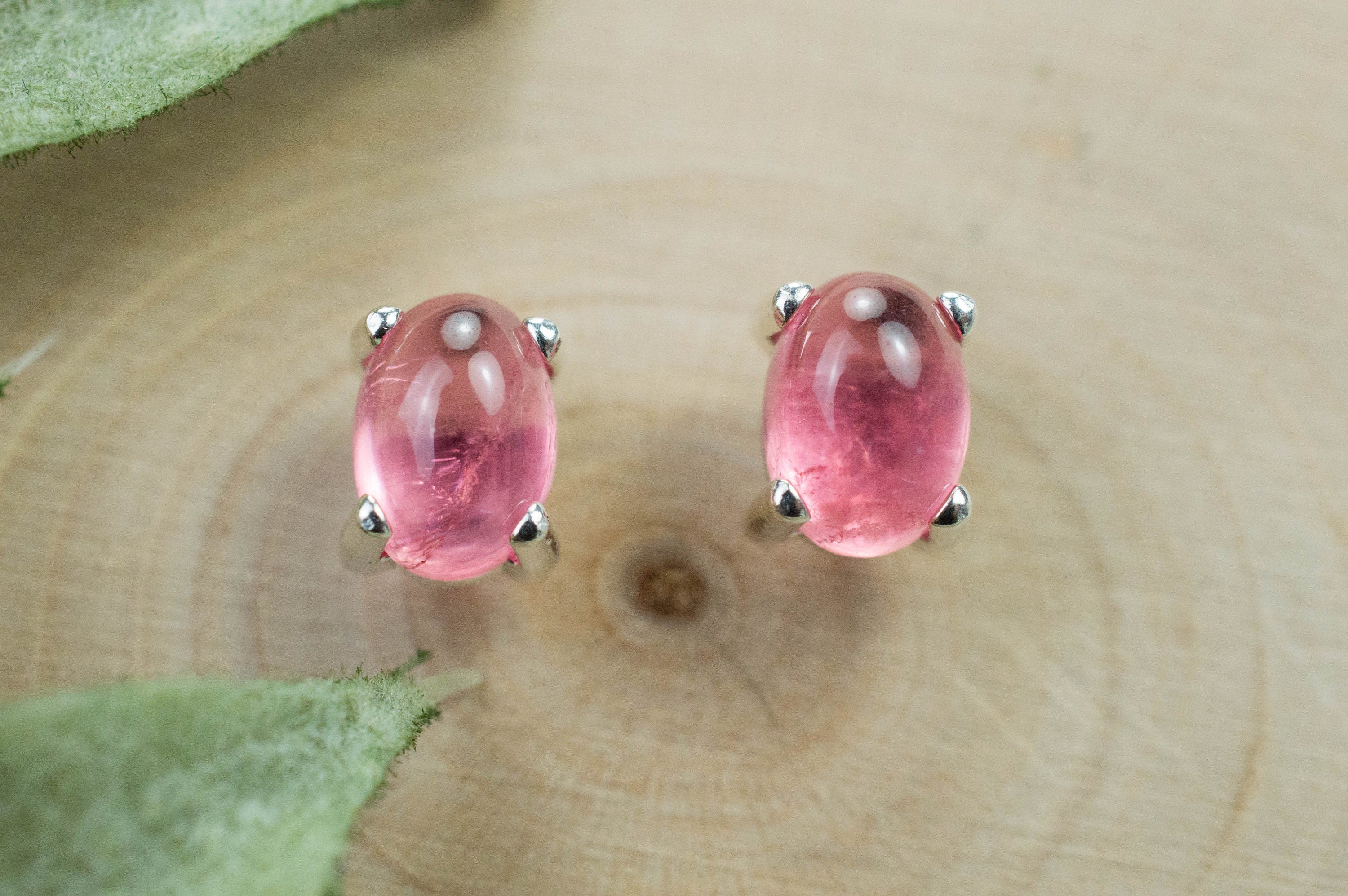 Rhodochrosite Earrings; Natural Untreated USA Sweet Home Rhodochrosite; 2.680cts - Mark Oliver Gems