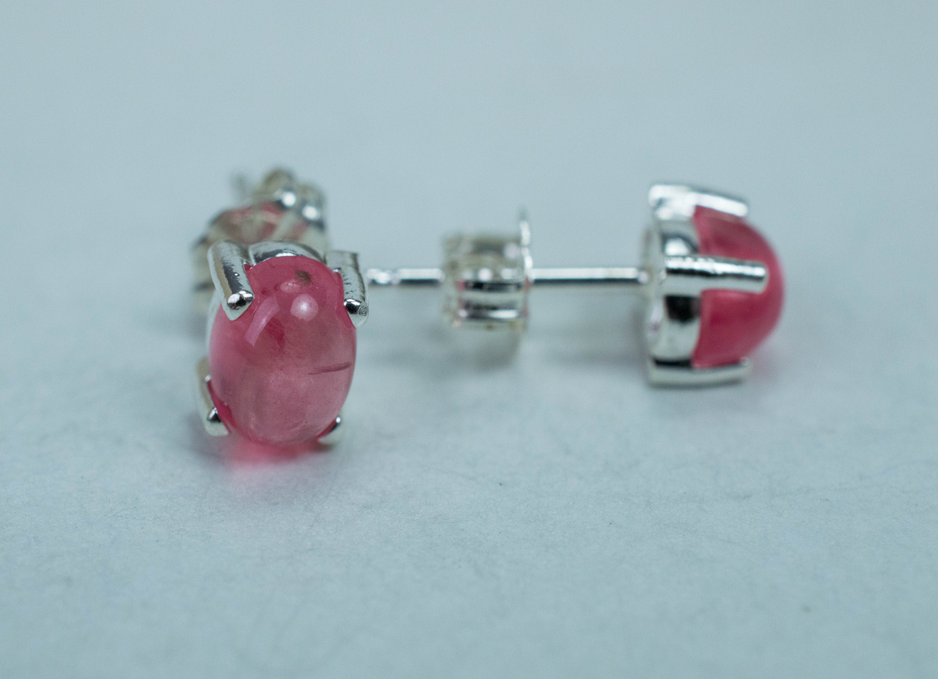 Rhodochrosite Earrings; Natural Untreated USA Sweet Home Rhodochrosite; 2.870cts - Mark Oliver Gems