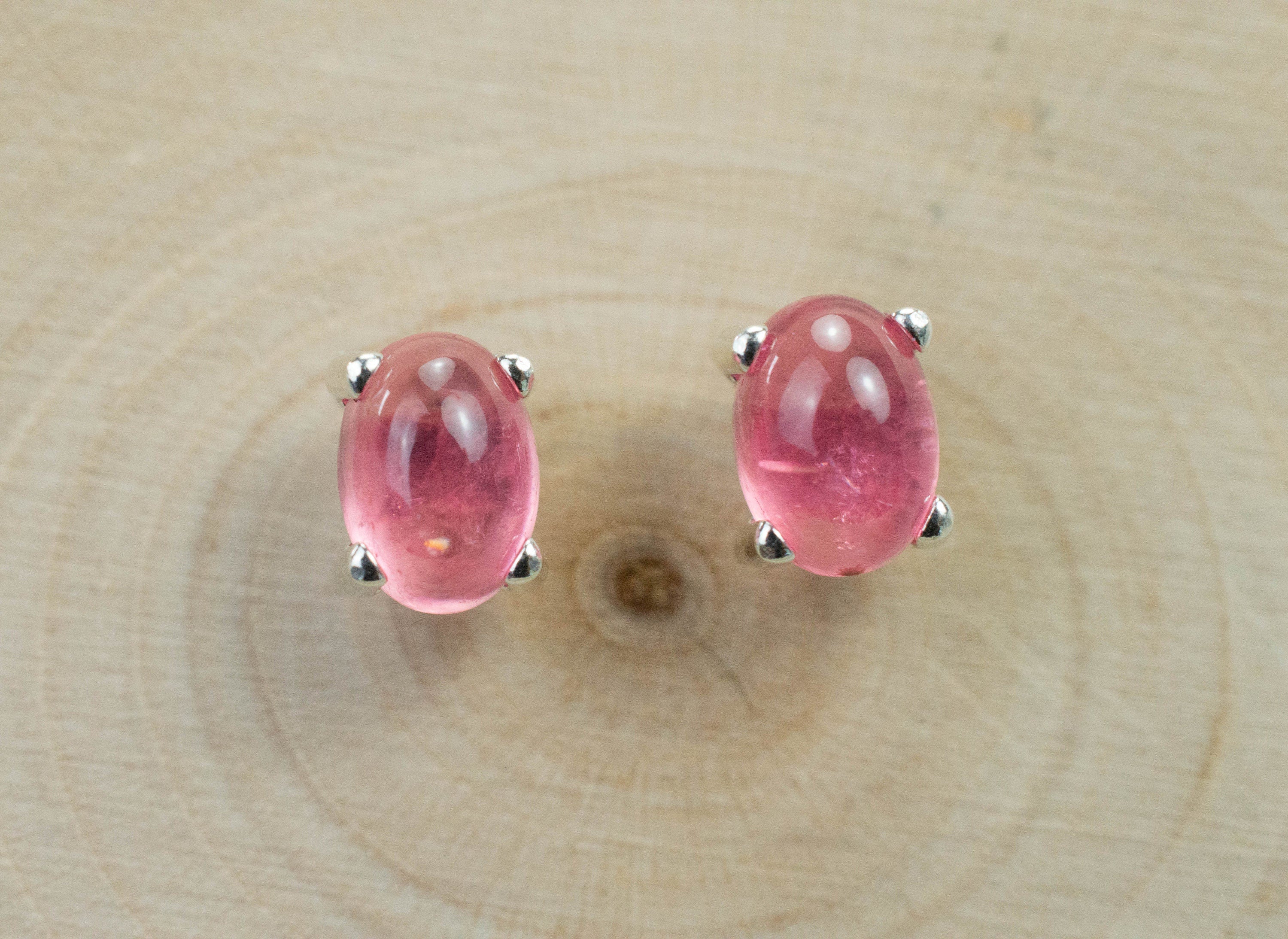 Rhodochrosite Earrings; Natural Untreated USA Sweet Home Rhodochrosite; 2.870cts - Mark Oliver Gems