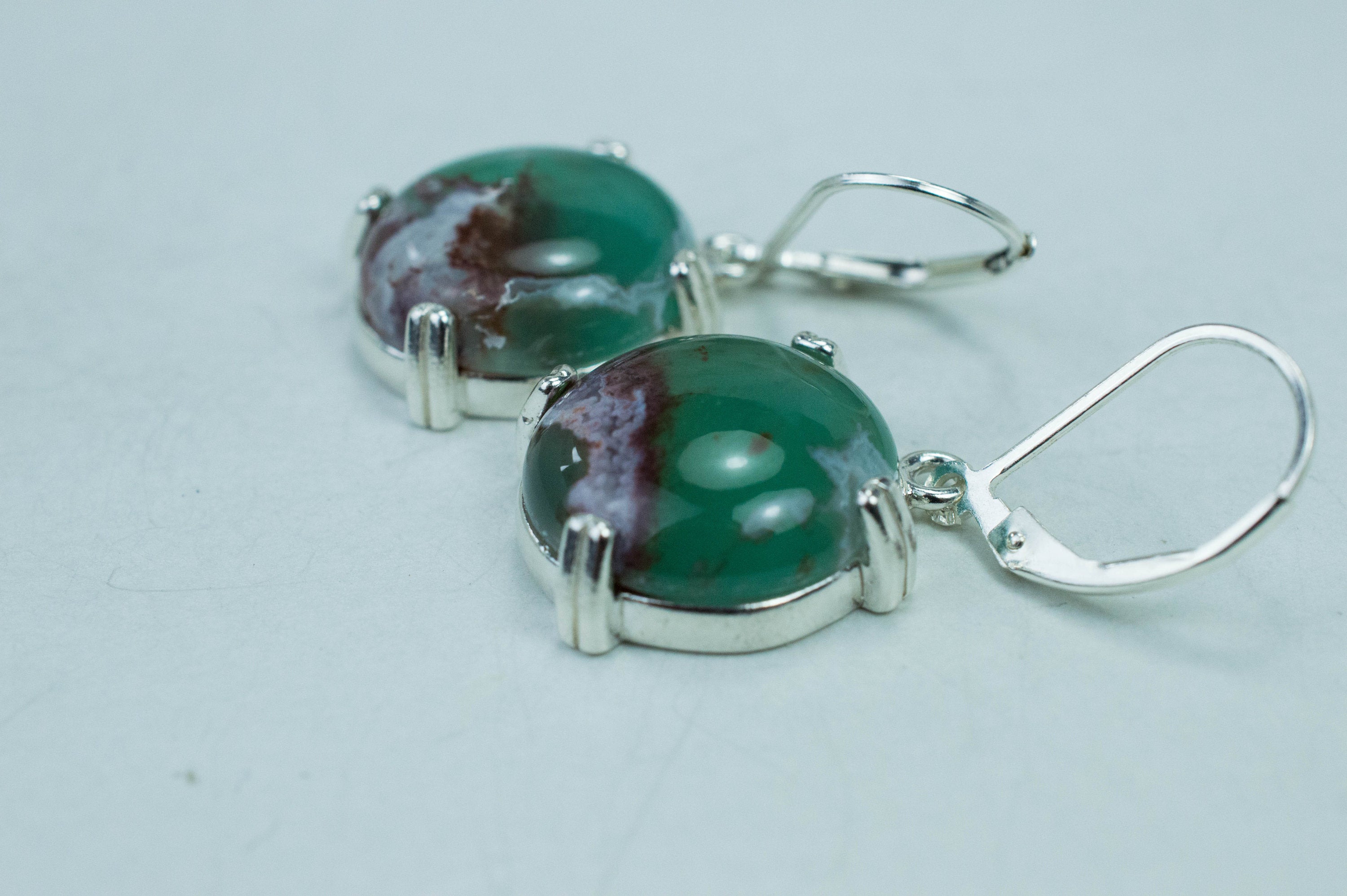 Aquaprase Sterling Silver Earrings; Genuine Untreated African Aquaprase™; 16.690cts - Mark Oliver Gems