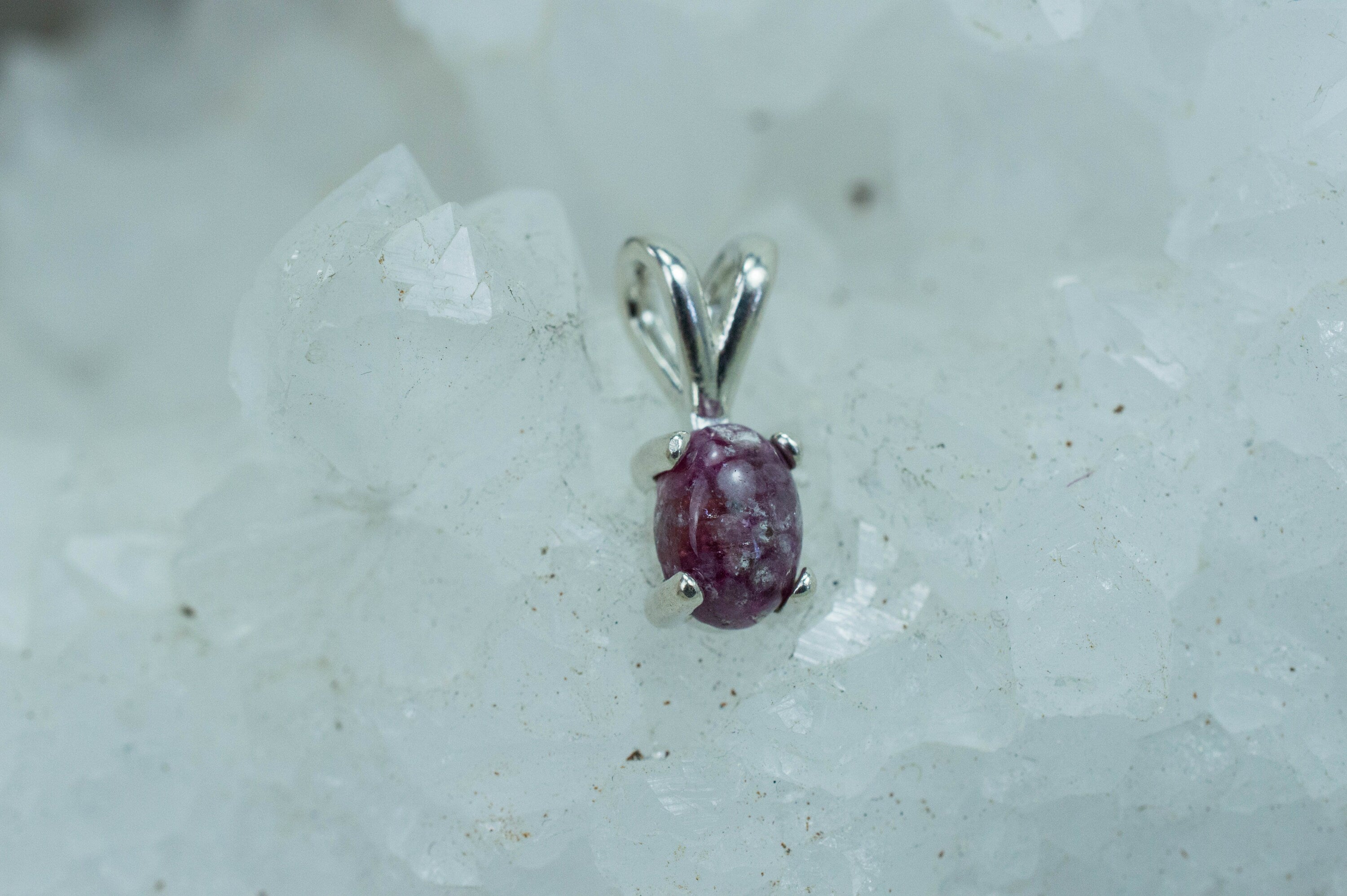 Bixbite Pendant; Genuine Untreated USA Bixbite in Matrix; 0.825cts