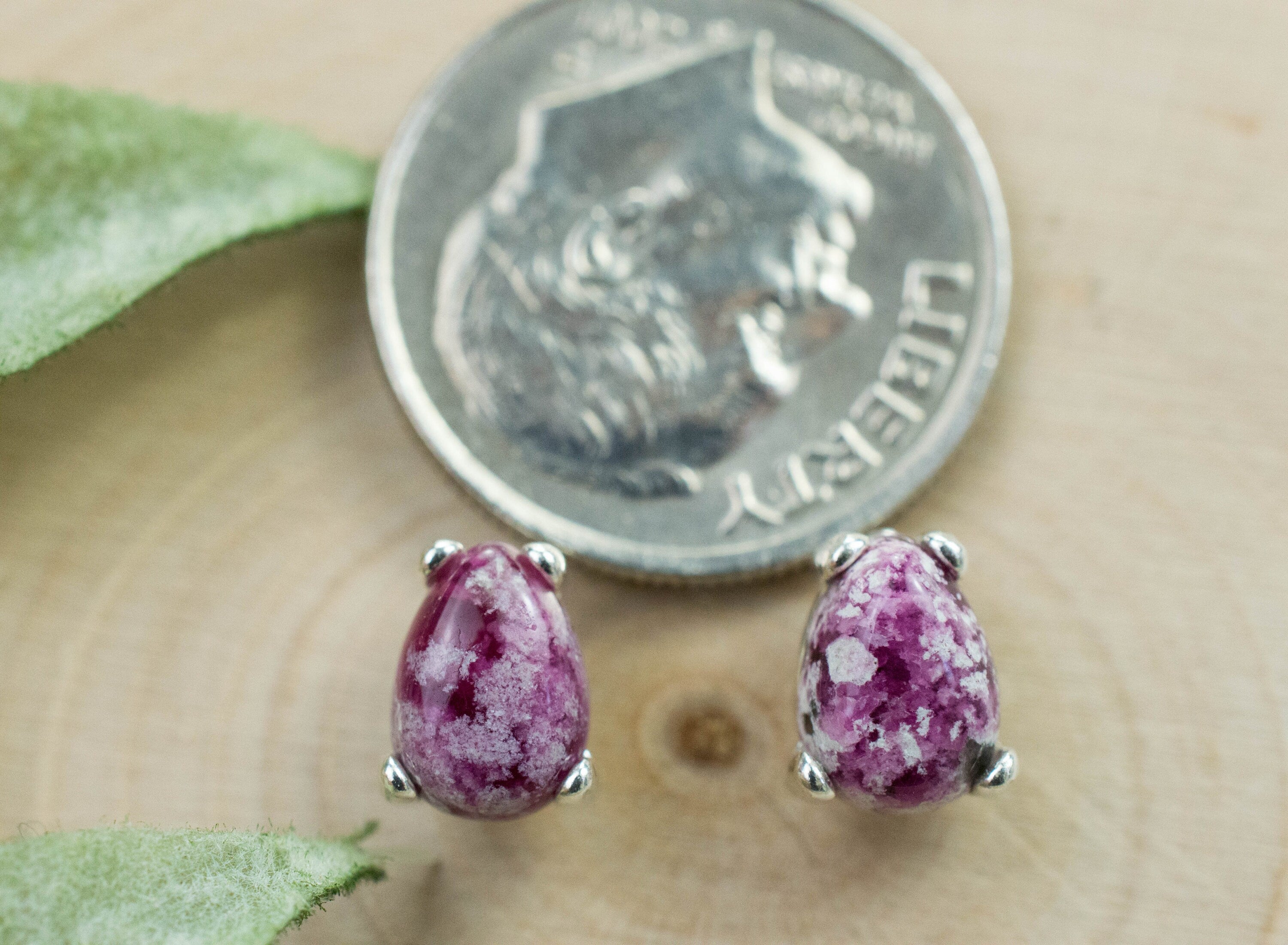 Bixbite Earrings; Natural and Untreated USA Bixbite in Matrix; 1.565cts - Mark Oliver Gems