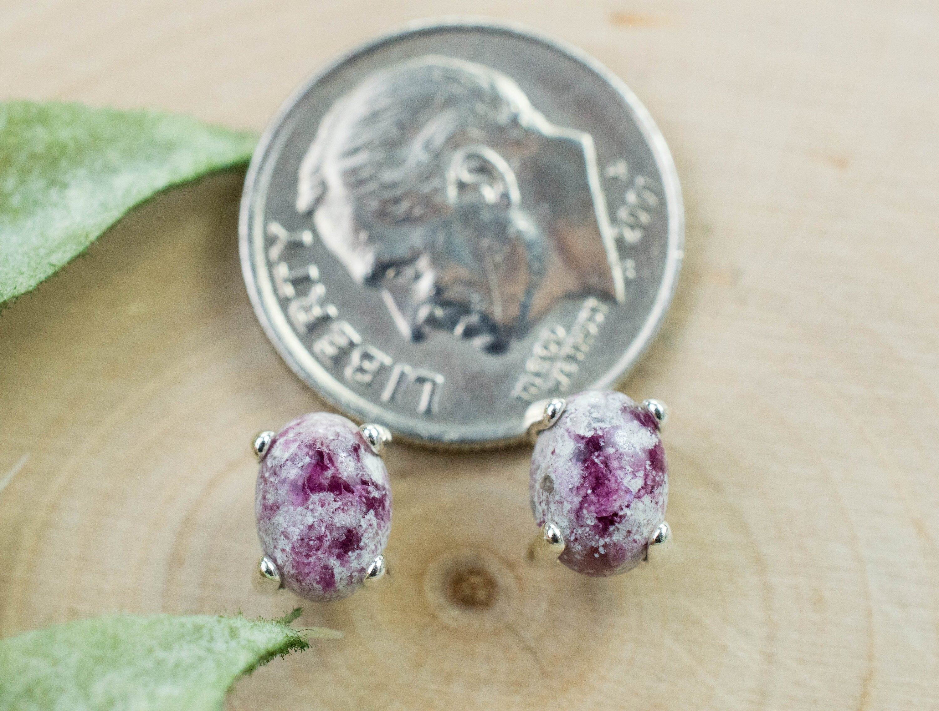 Bixbite Earrings; Natural and Untreated USA Bixbite in Matrix; 1.570cts - Mark Oliver Gems