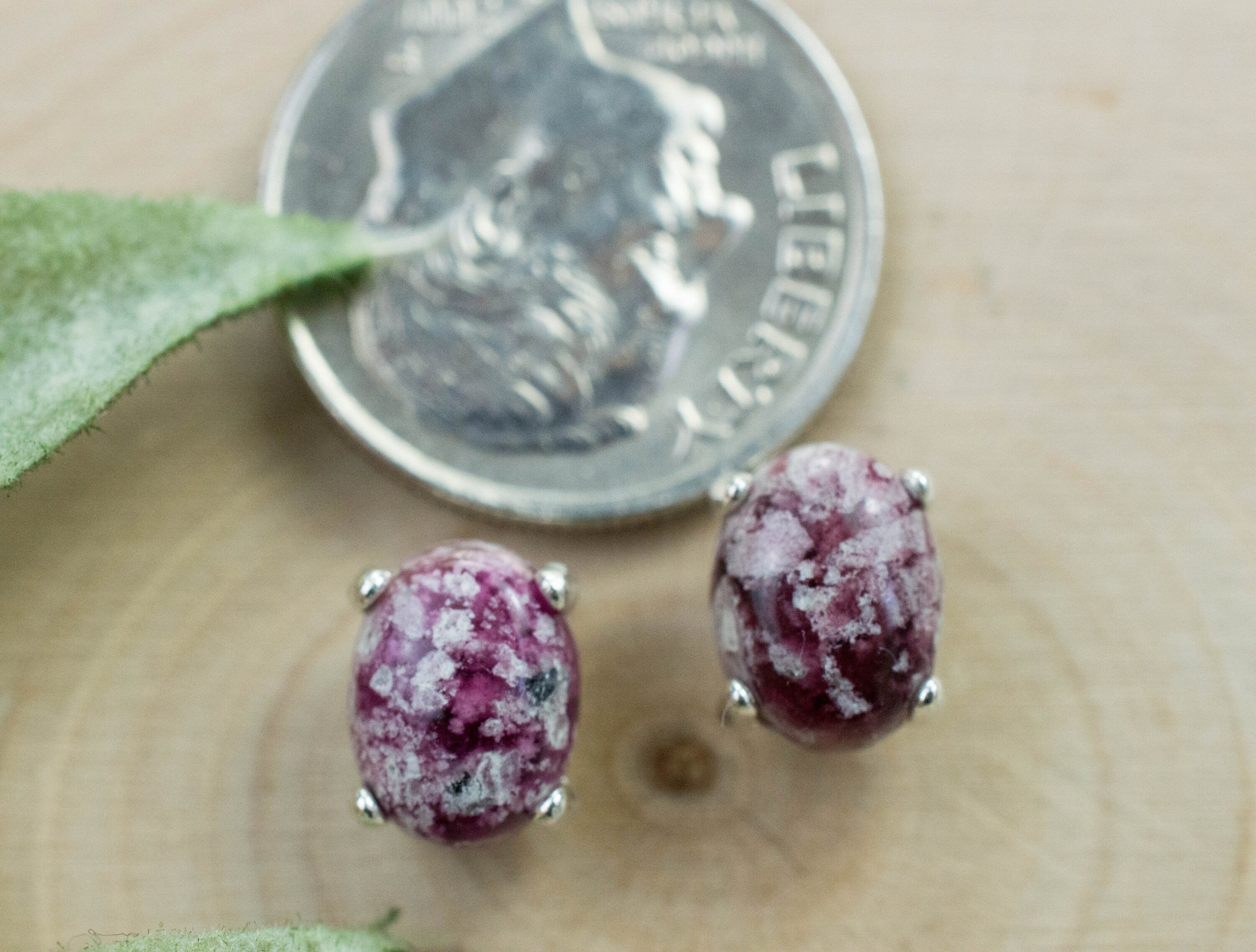 Bixbite Earrings; Natural and Untreated USA Bixbite in Matrix; 2.635cts - Mark Oliver Gems