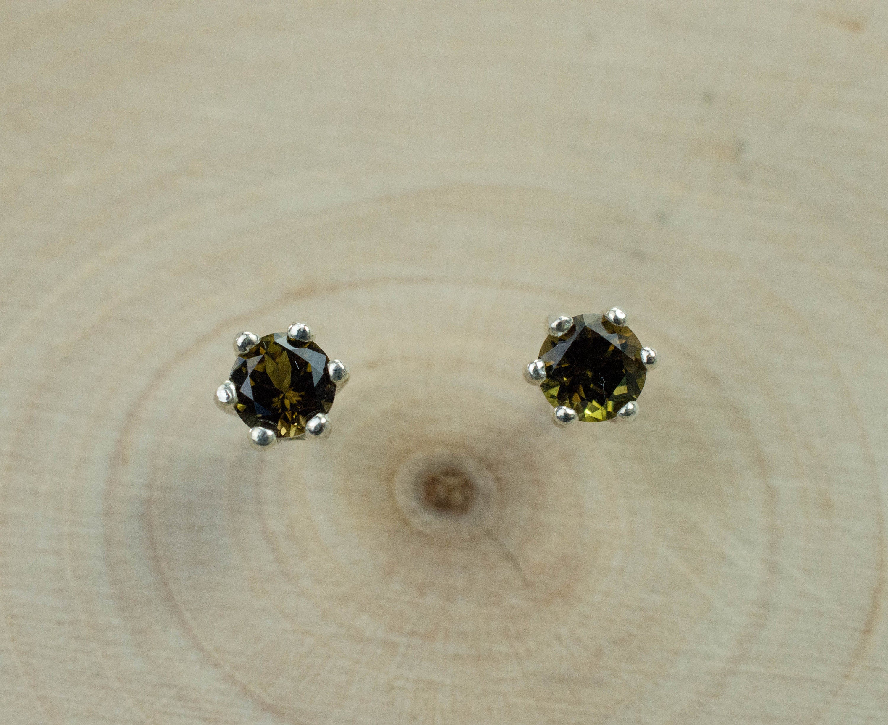 Clinozoisite Earrings, Genuine Untreated Pakistan Clinozoisite; 0.375cts - Mark Oliver Gems