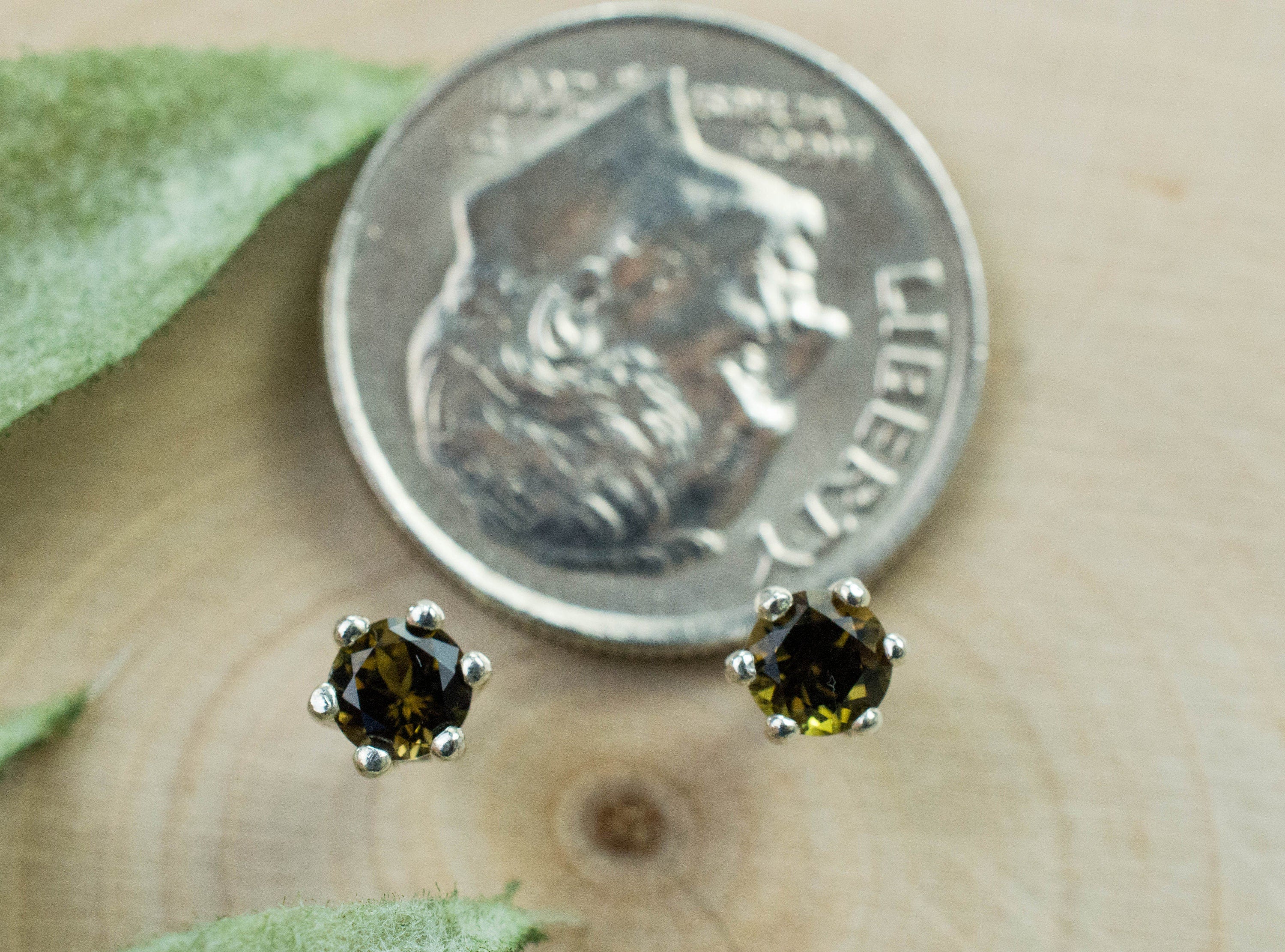 Clinozoisite Earrings, Genuine Untreated Pakistan Clinozoisite; 0.375cts - Mark Oliver Gems