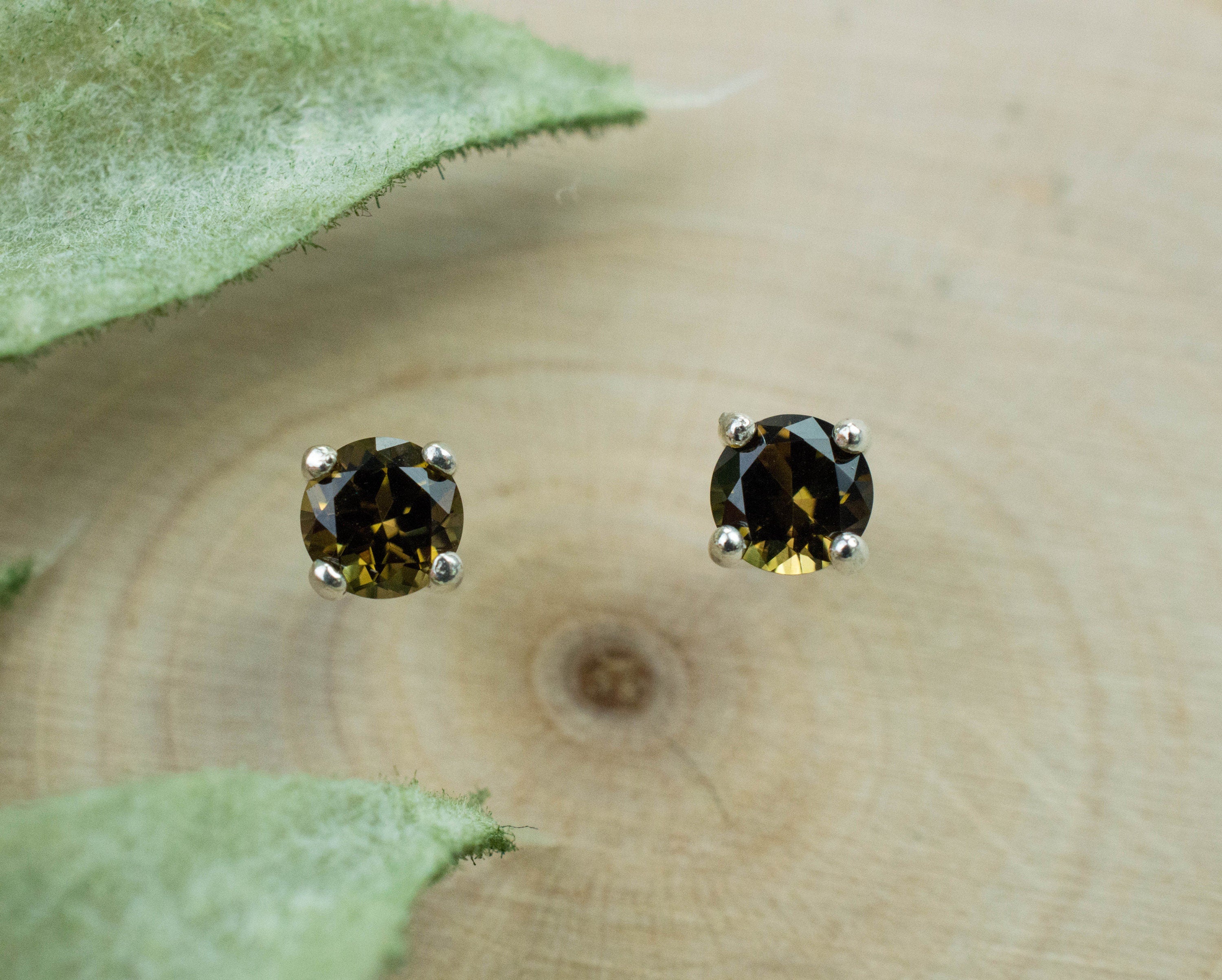 Clinozoisite Earrings, Genuine Untreated Pakistan Clinozoisite; 0.380cts - Mark Oliver Gems