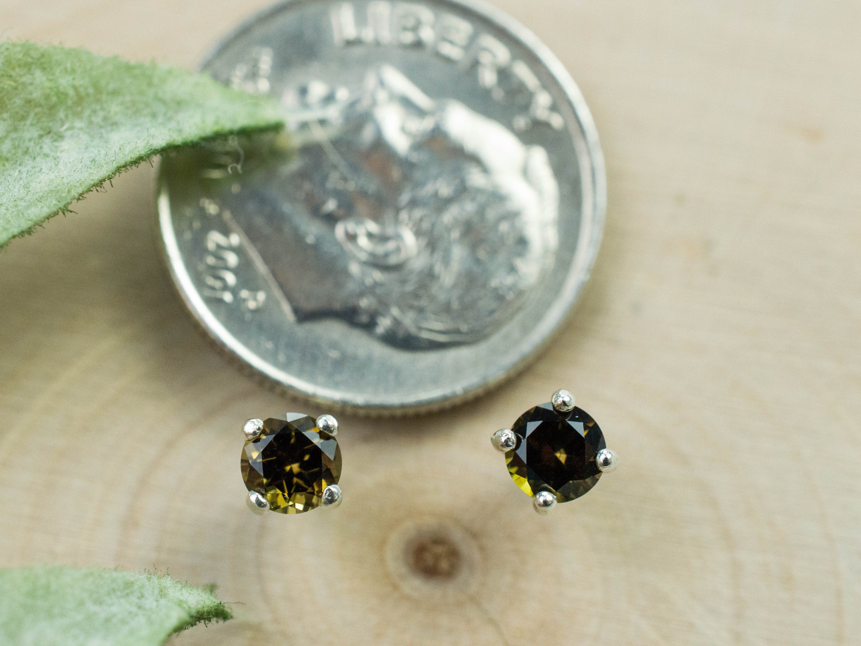 Clinozoisite Earrings, Genuine Untreated Pakistan Clinozoisite; 0.380cts - Mark Oliver Gems