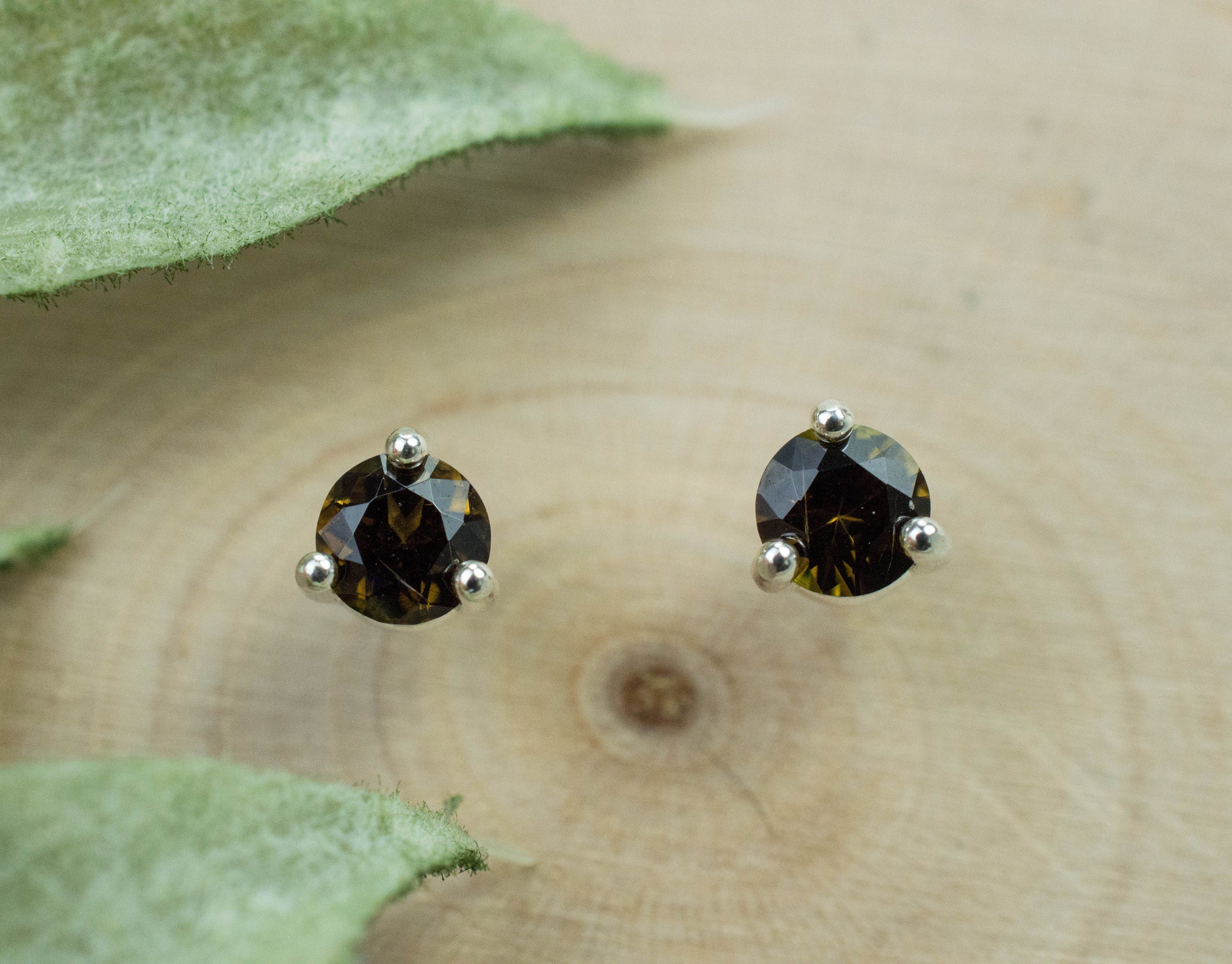 Clinozoisite Earrings, Genuine Untreated Pakistan Clinozoisite; 0.480cts - Mark Oliver Gems