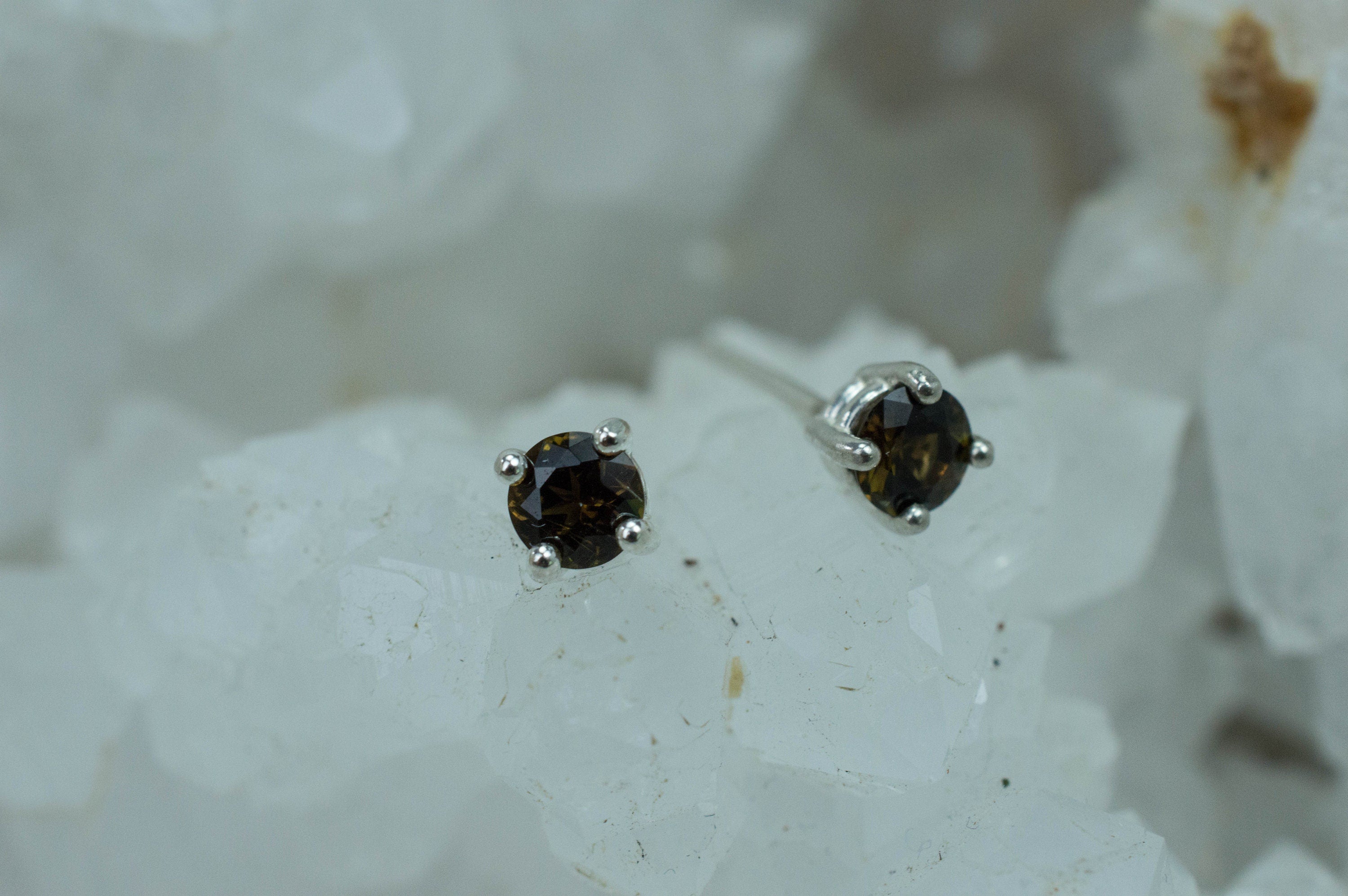 Clinozoisite Earrings, Genuine Untreated Pakistan Clinozoisite; 0.495cts - Mark Oliver Gems