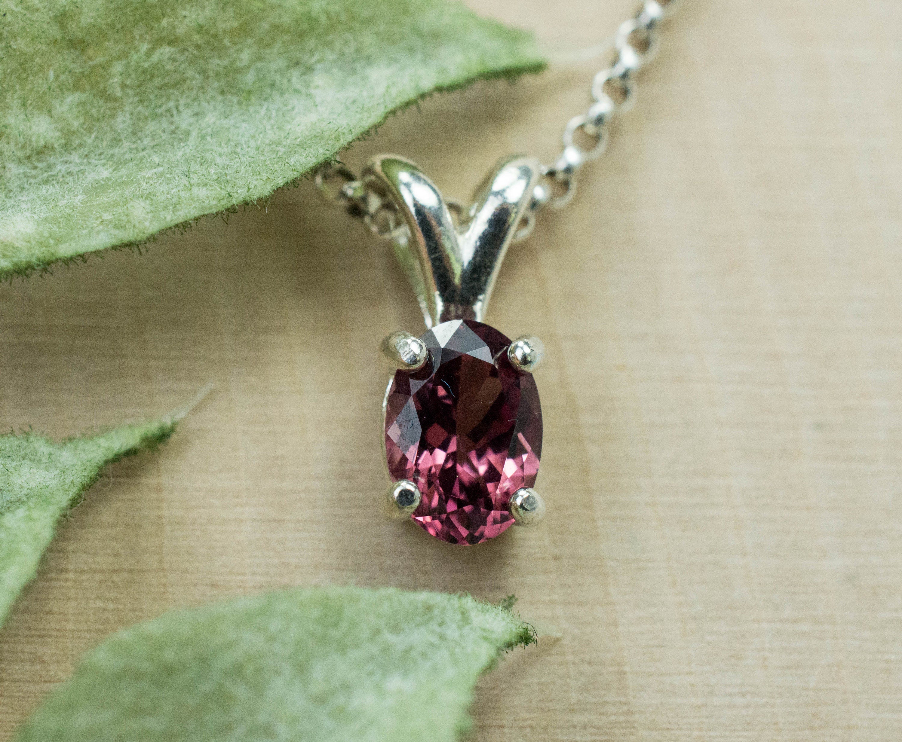 Cranberry Garnet Pendant; Genuine Untreated Tanzanian Garnet; 0.850cts - Mark Oliver Gems