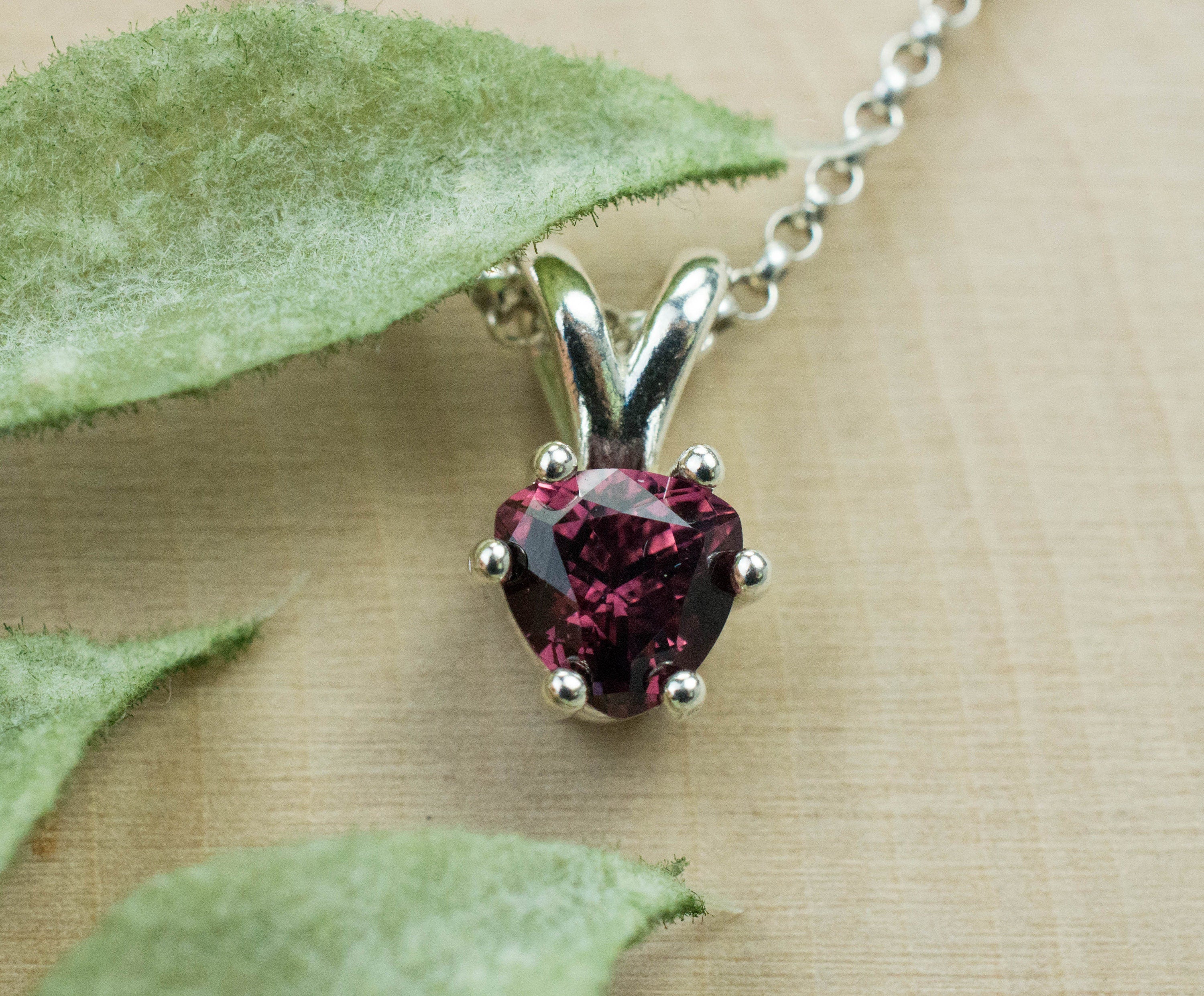 Cranberry Garnet Pendant; Genuine Untreated Tanzanian Garnet; 0.945cts - Mark Oliver Gems