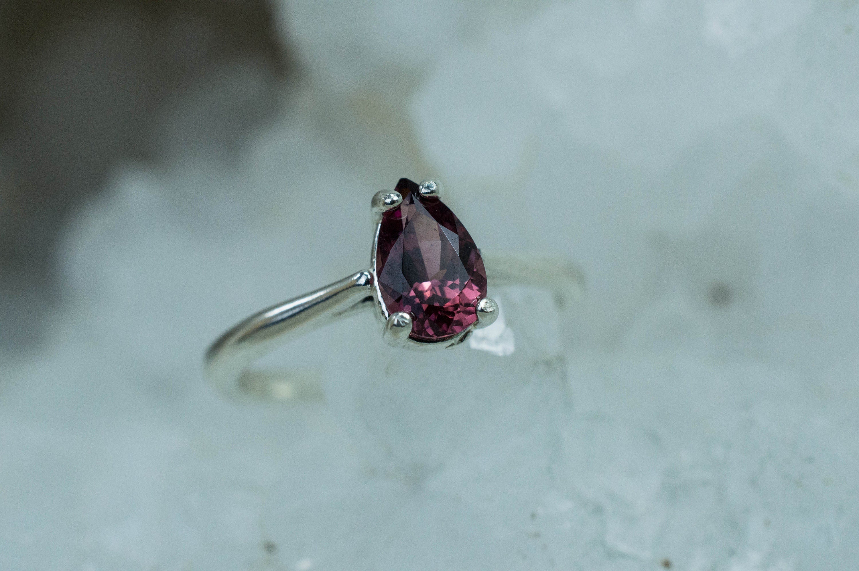 Cranberry Garnet Ring; Genuine Untreated Tanzania Garnet; 0.915cts - Mark Oliver Gems