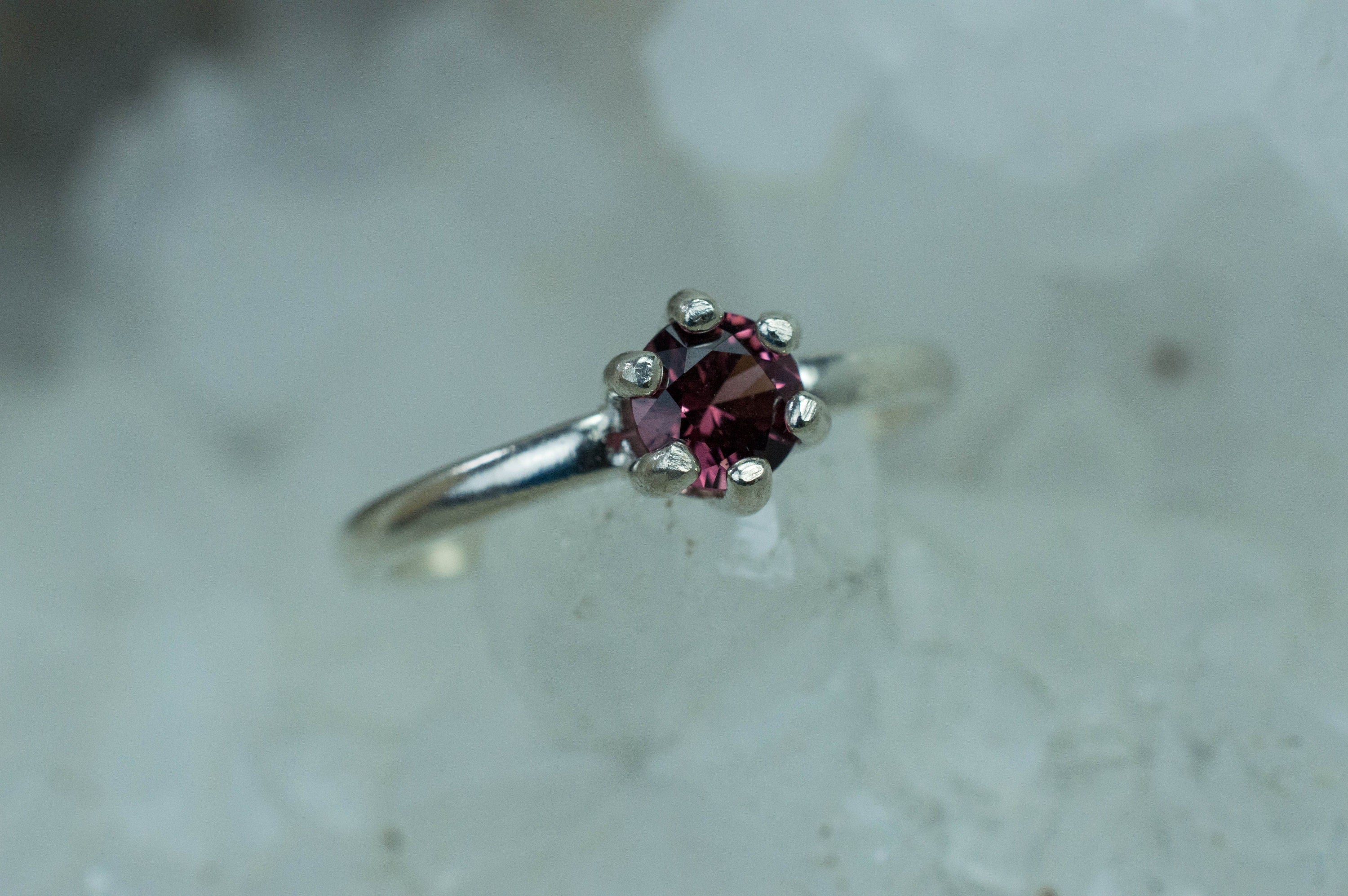 Cranberry Garnet Ring; Genuine Untreated Tanzania Garnet; 0.515cts - Mark Oliver Gems