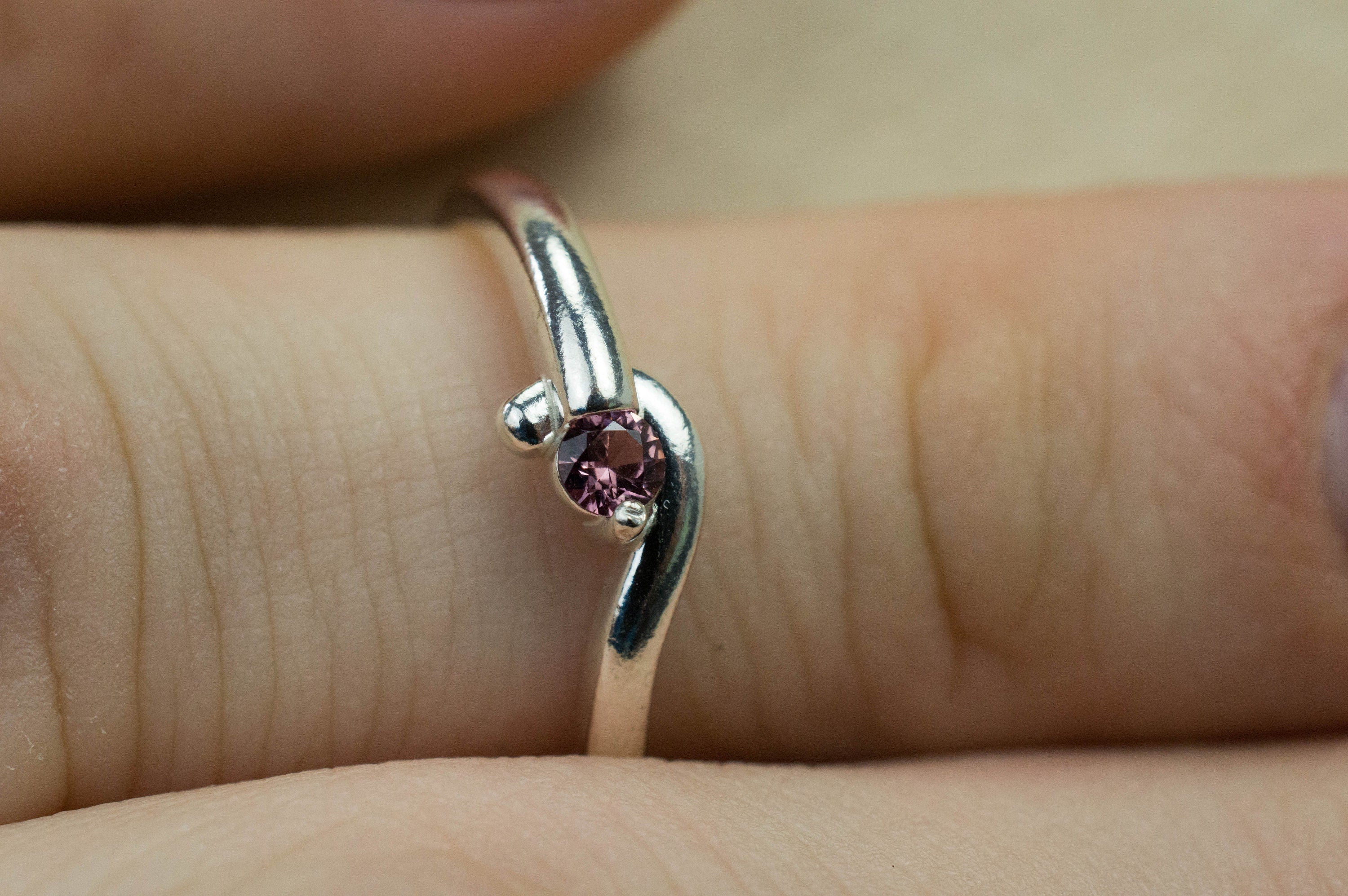 Cranberry Garnet Ring; Genuine Untreated Tanzania Garnet; 0.120cts - Mark Oliver Gems