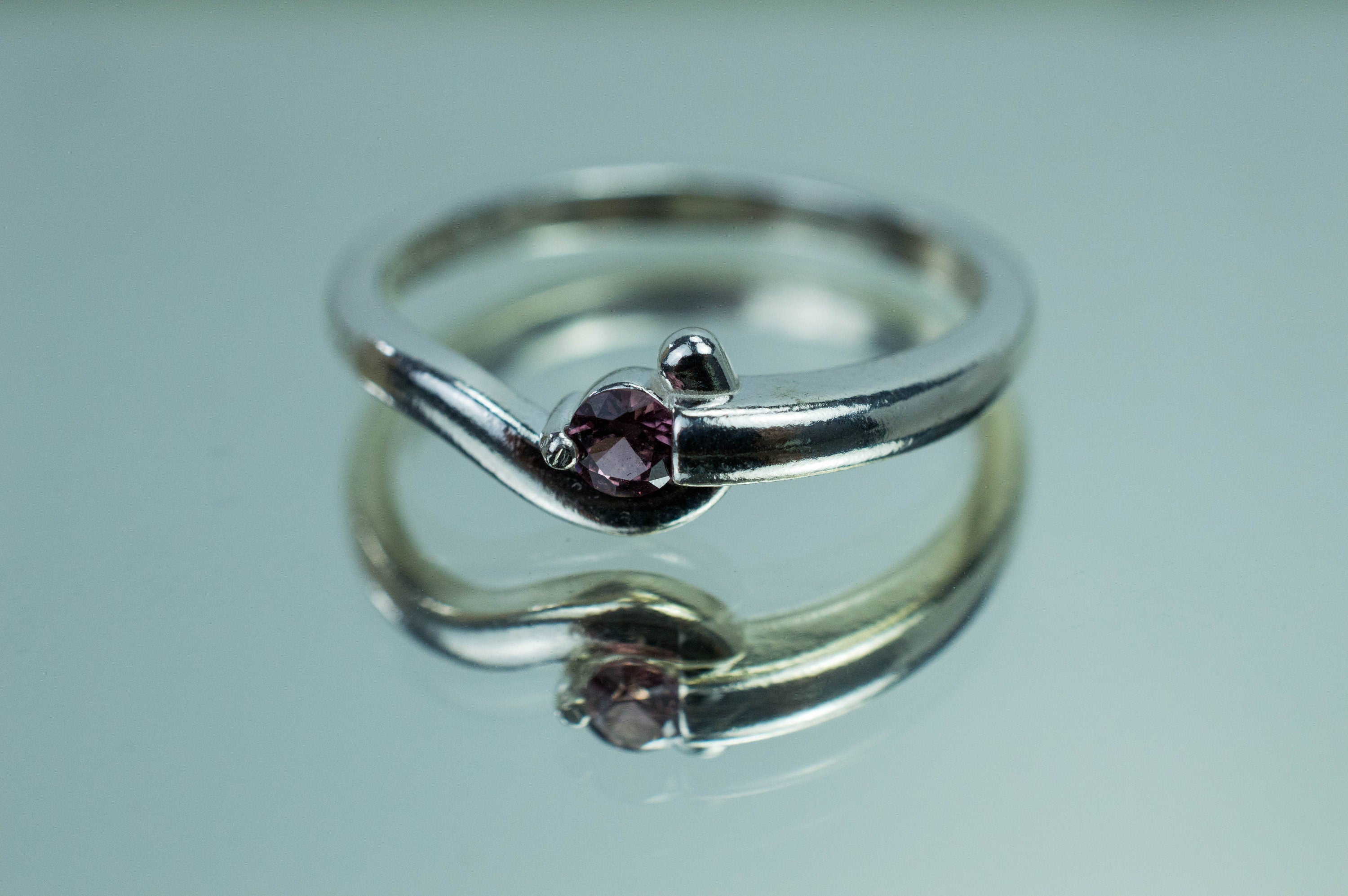 Cranberry Garnet Ring; Genuine Untreated Tanzania Garnet; 0.120cts - Mark Oliver Gems