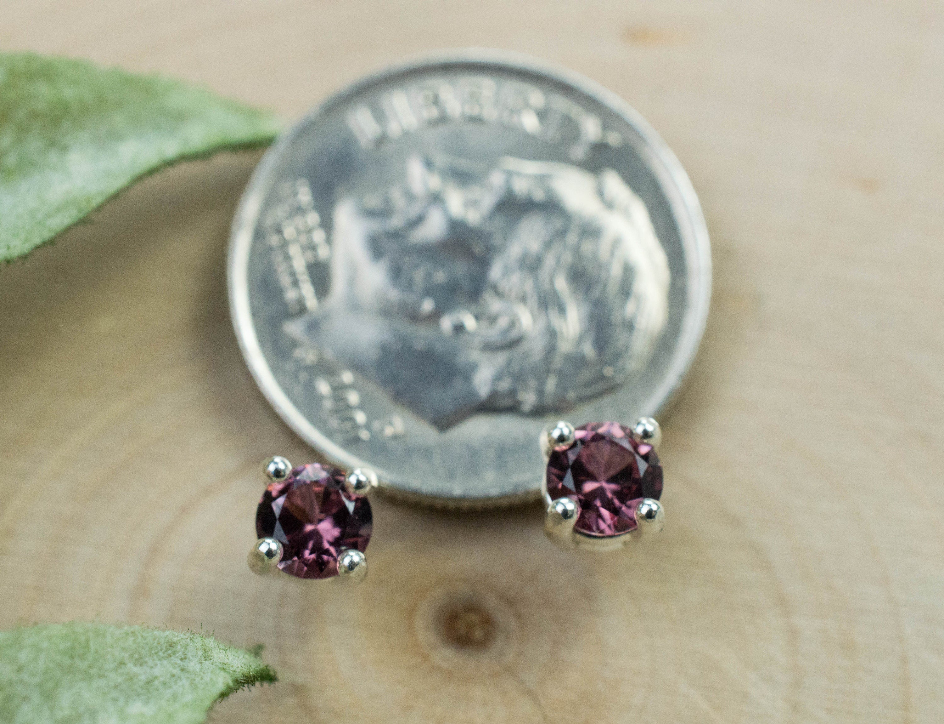 Cranberry Garnet Earrings, Natural Untreated Tanzanian Garnet; 0.520cts - Mark Oliver Gems