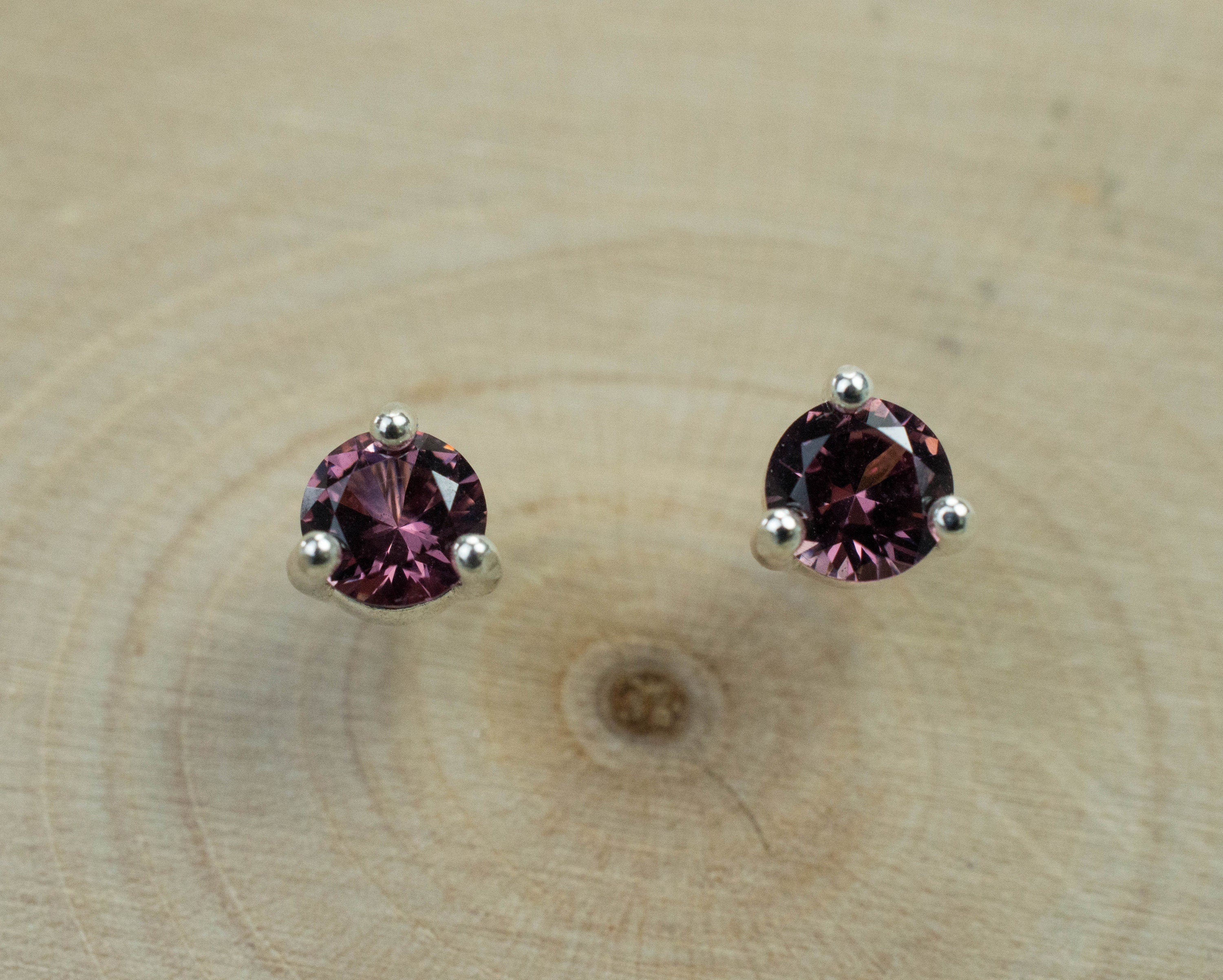 Cranberry Garnet Earrings, Natural Untreated Tanzanian Garnet; 0.530cts - Mark Oliver Gems