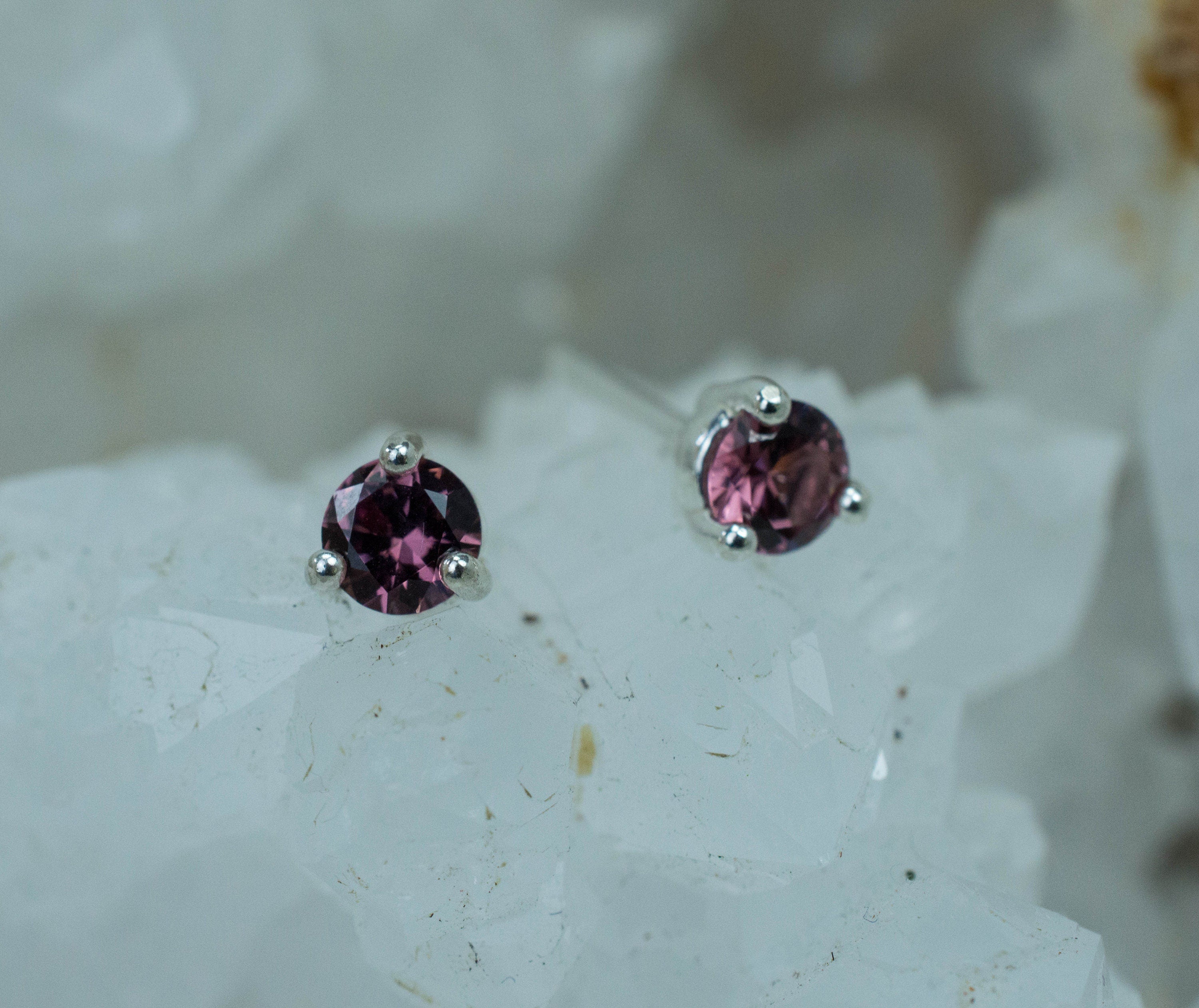 Cranberry Garnet Earrings, Natural Untreated Tanzanian Garnet; 0.530cts - Mark Oliver Gems