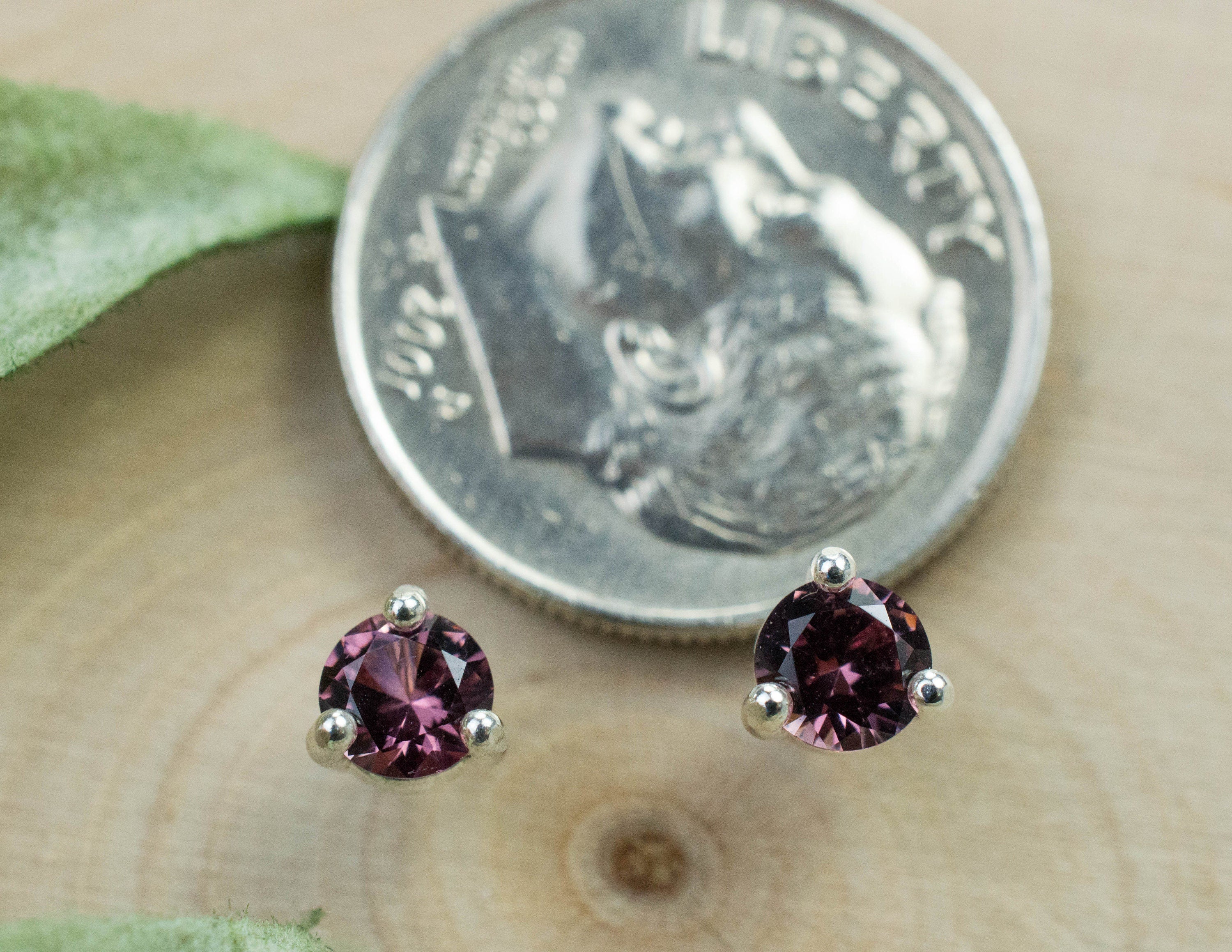 Cranberry Garnet Earrings, Natural Untreated Tanzanian Garnet; 0.530cts - Mark Oliver Gems