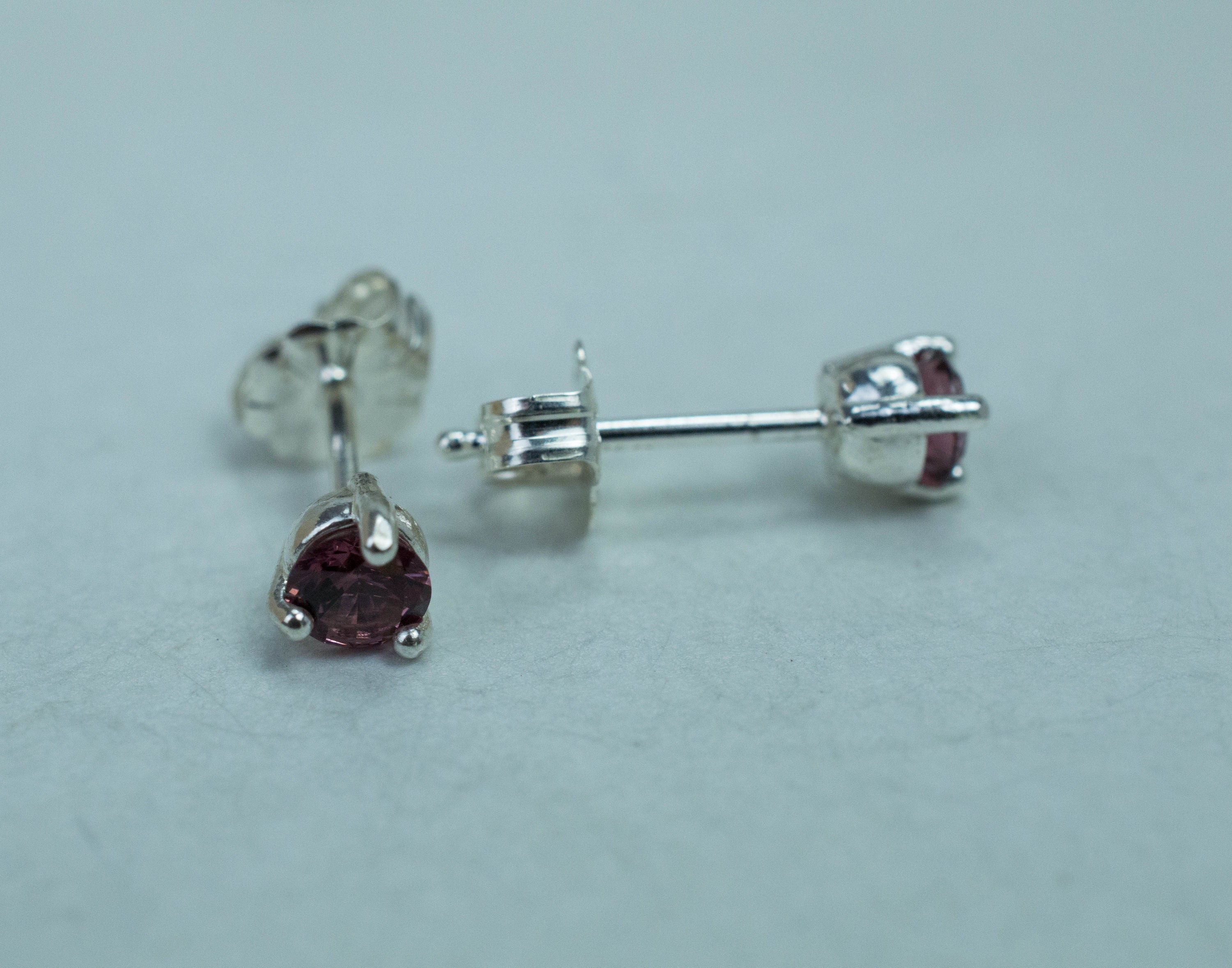 Cranberry Garnet Earrings, Natural Untreated Tanzanian Garnet; 0.530cts - Mark Oliver Gems