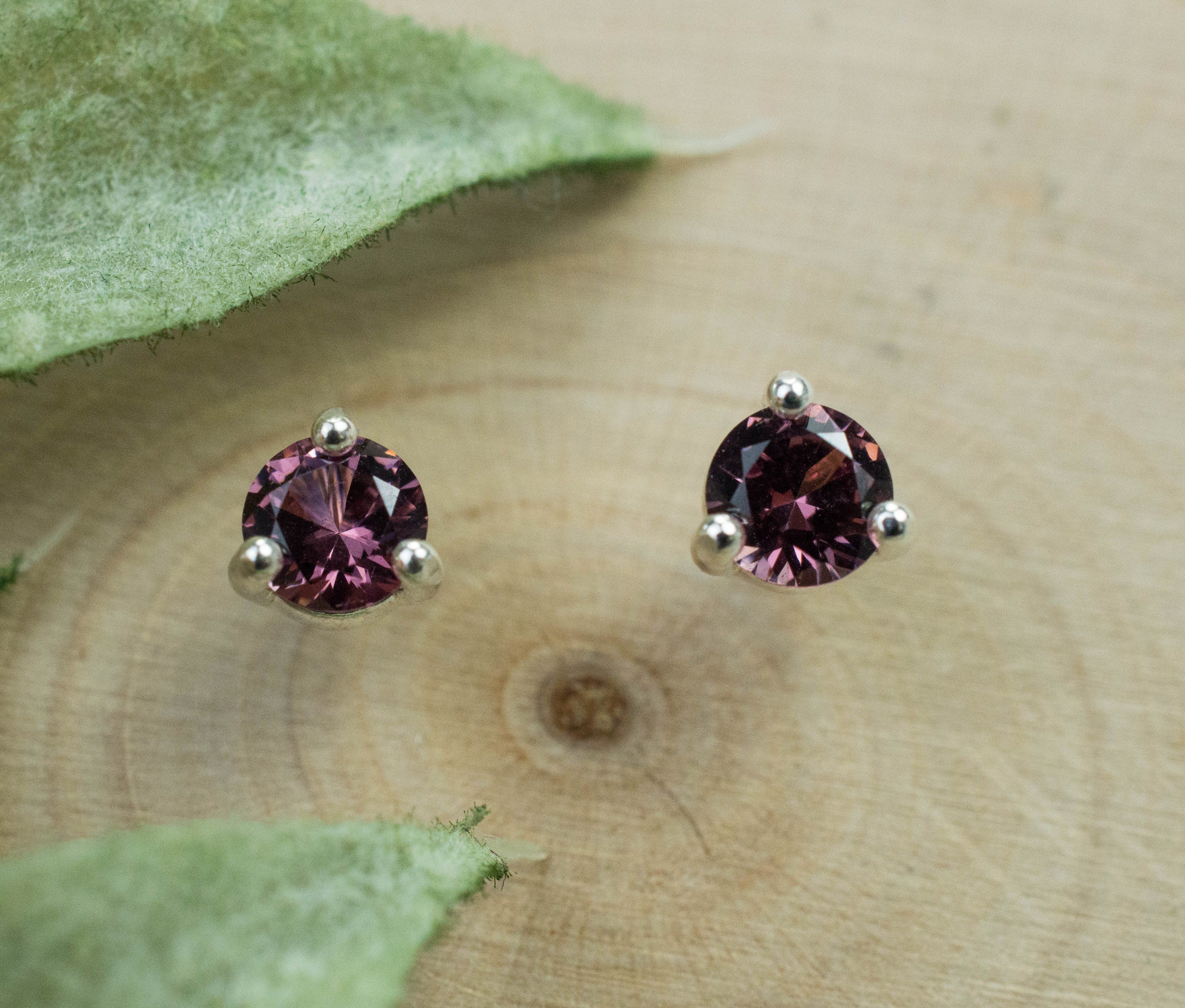 Cranberry Garnet Earrings, Natural Untreated Tanzanian Garnet; 0.530cts - Mark Oliver Gems