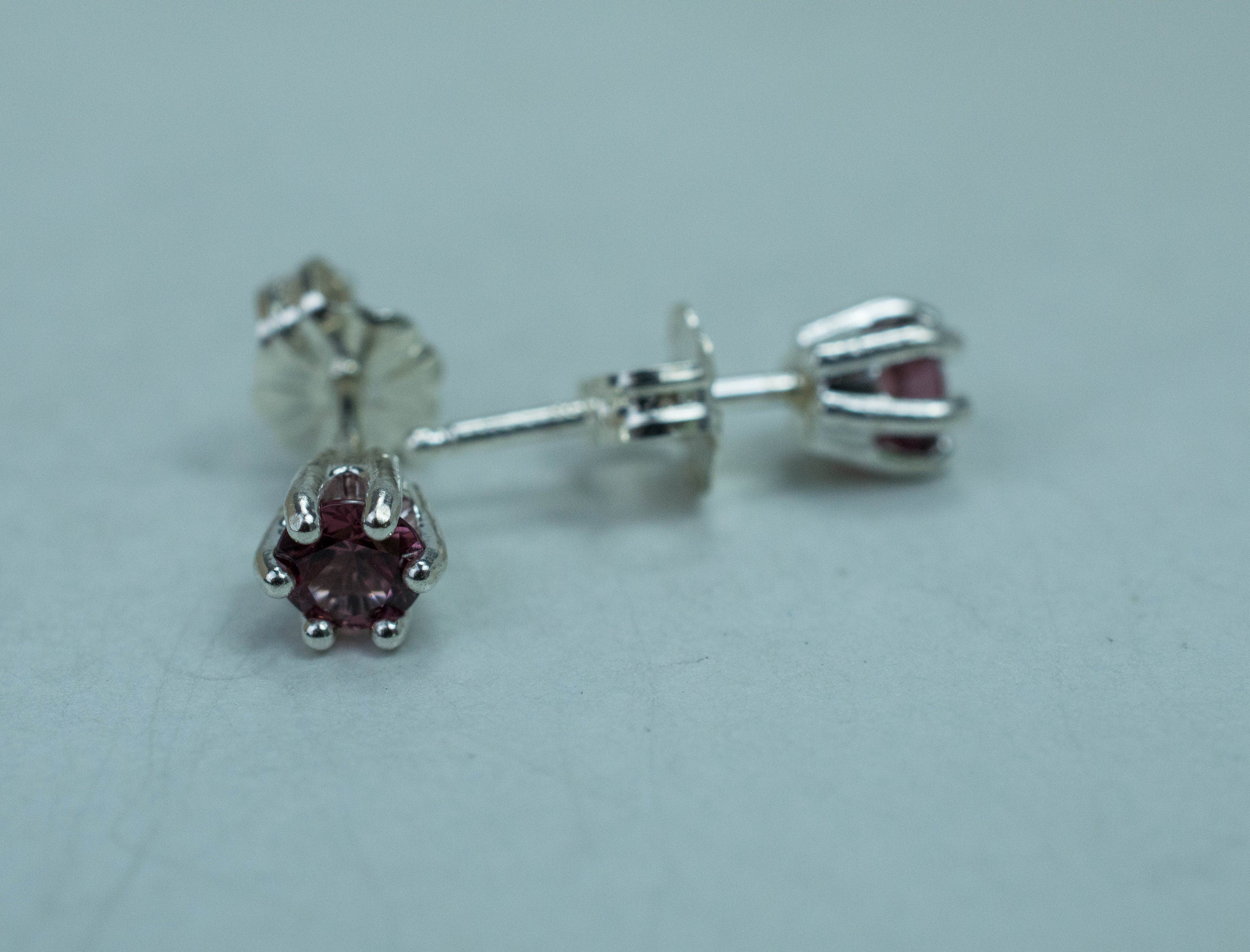 Cranberry Garnet Earrings, Natural Untreated Tanzanian Garnet; 0.550cts - Mark Oliver Gems