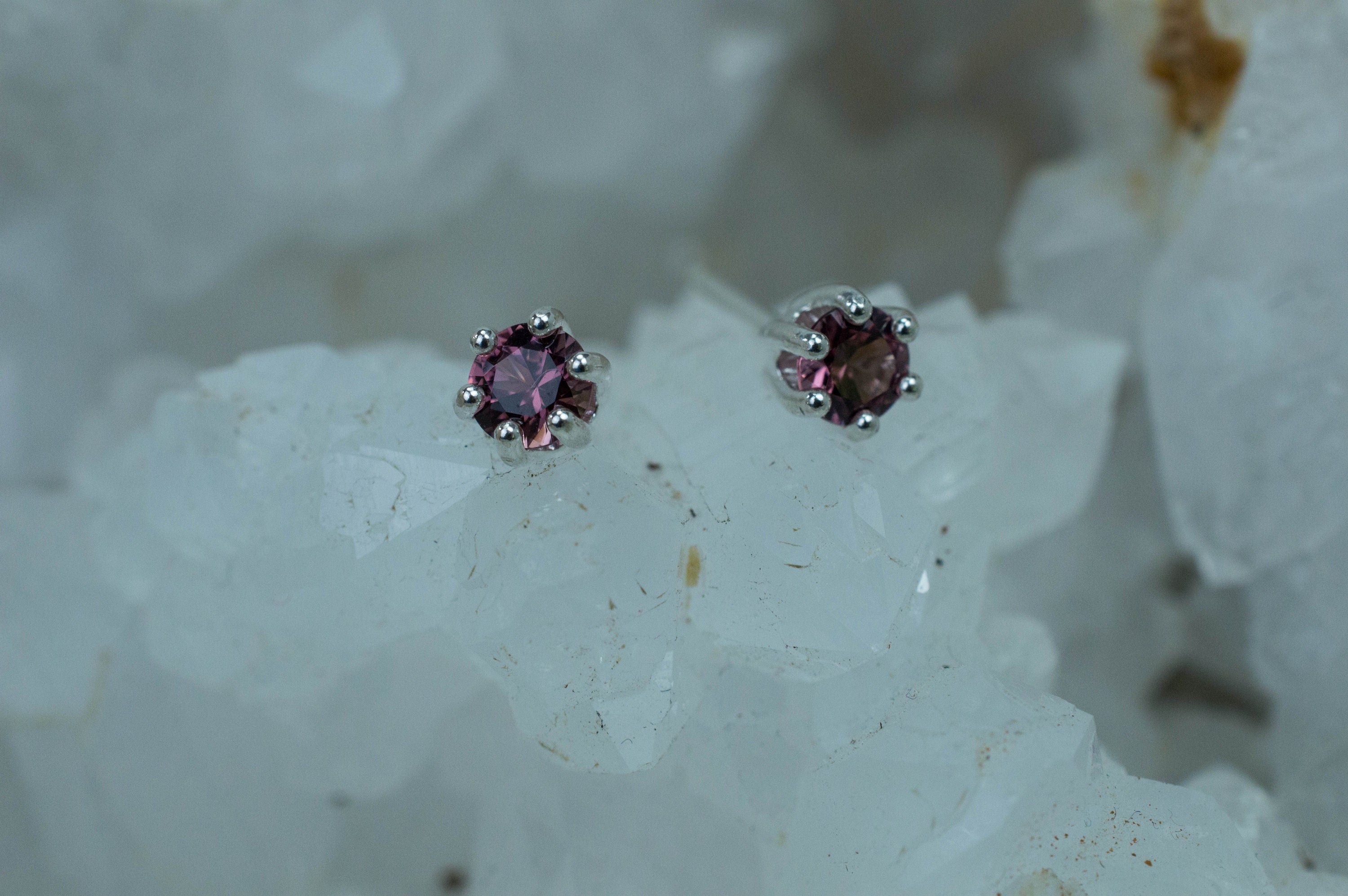 Cranberry Garnet Earrings, Natural Untreated Tanzanian Garnet; 0.550cts - Mark Oliver Gems