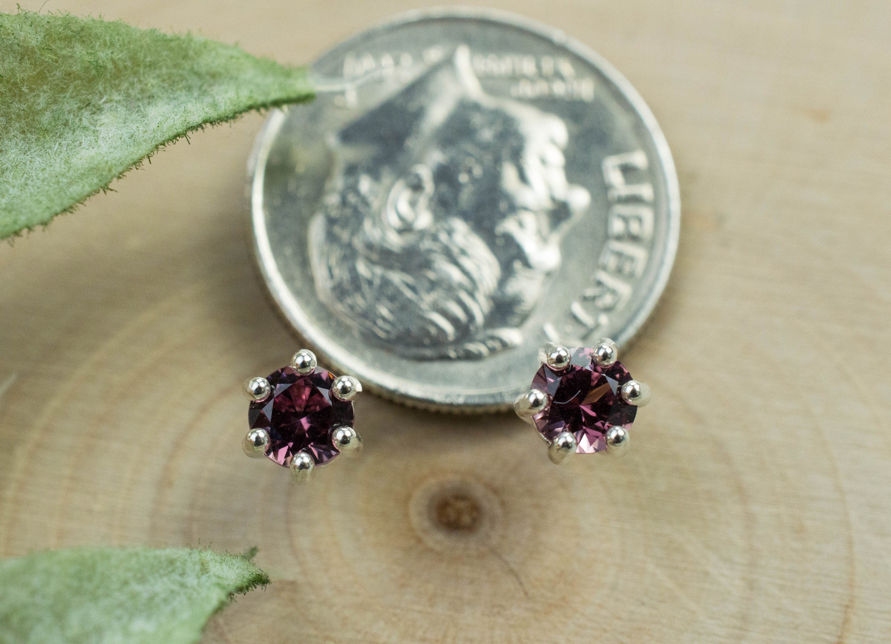 Cranberry Garnet Earrings, Natural Untreated Tanzanian Garnet; 0.550cts - Mark Oliver Gems