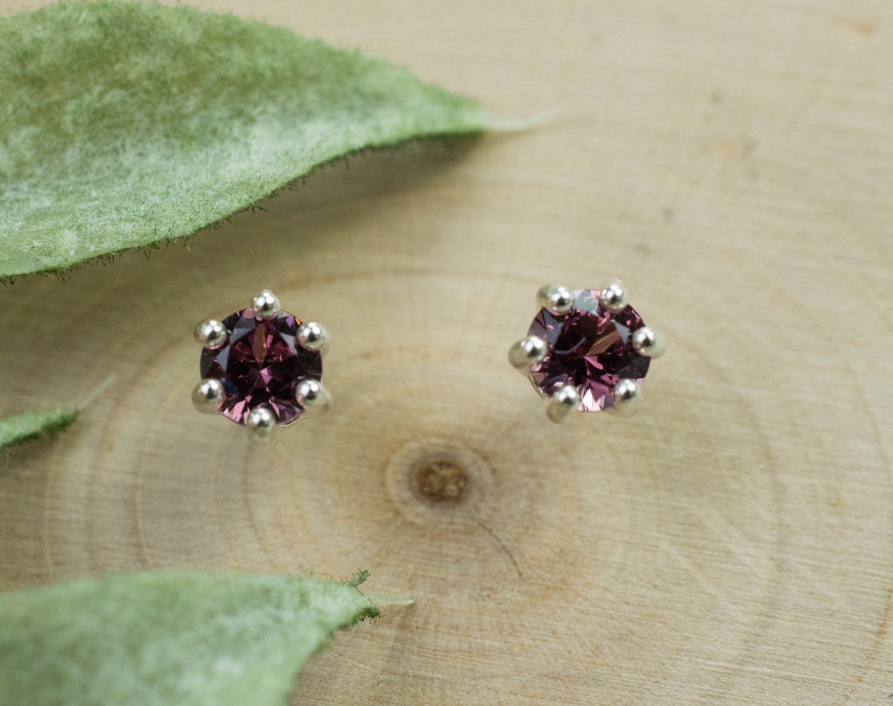 Cranberry Garnet Earrings, Natural Untreated Tanzanian Garnet; 0.550cts - Mark Oliver Gems