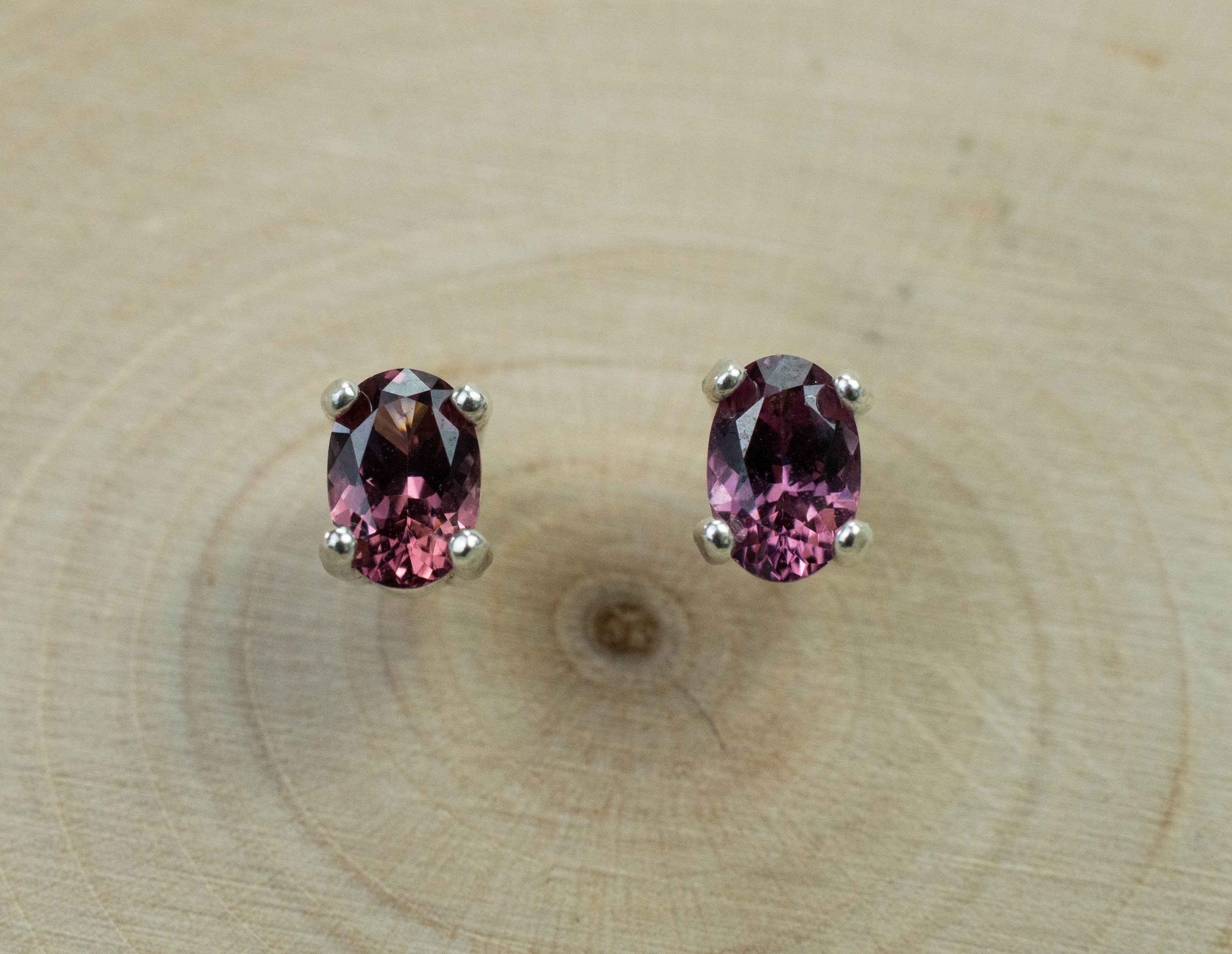 Cranberry Garnet Earrings, Natural Untreated Tanzanian Garnet; 1.010cts - Mark Oliver Gems