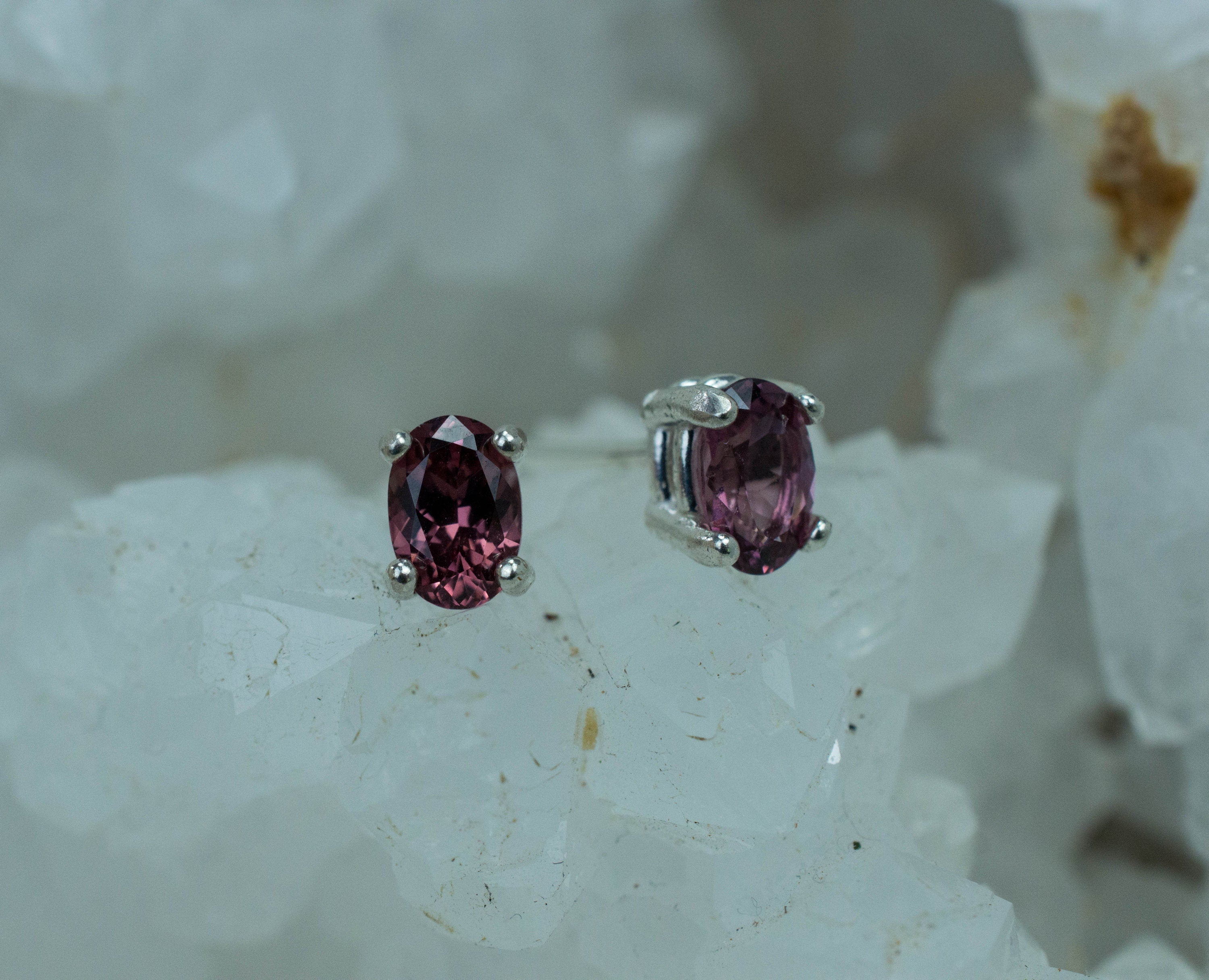 Cranberry Garnet Earrings, Natural Untreated Tanzanian Garnet; 1.010cts - Mark Oliver Gems