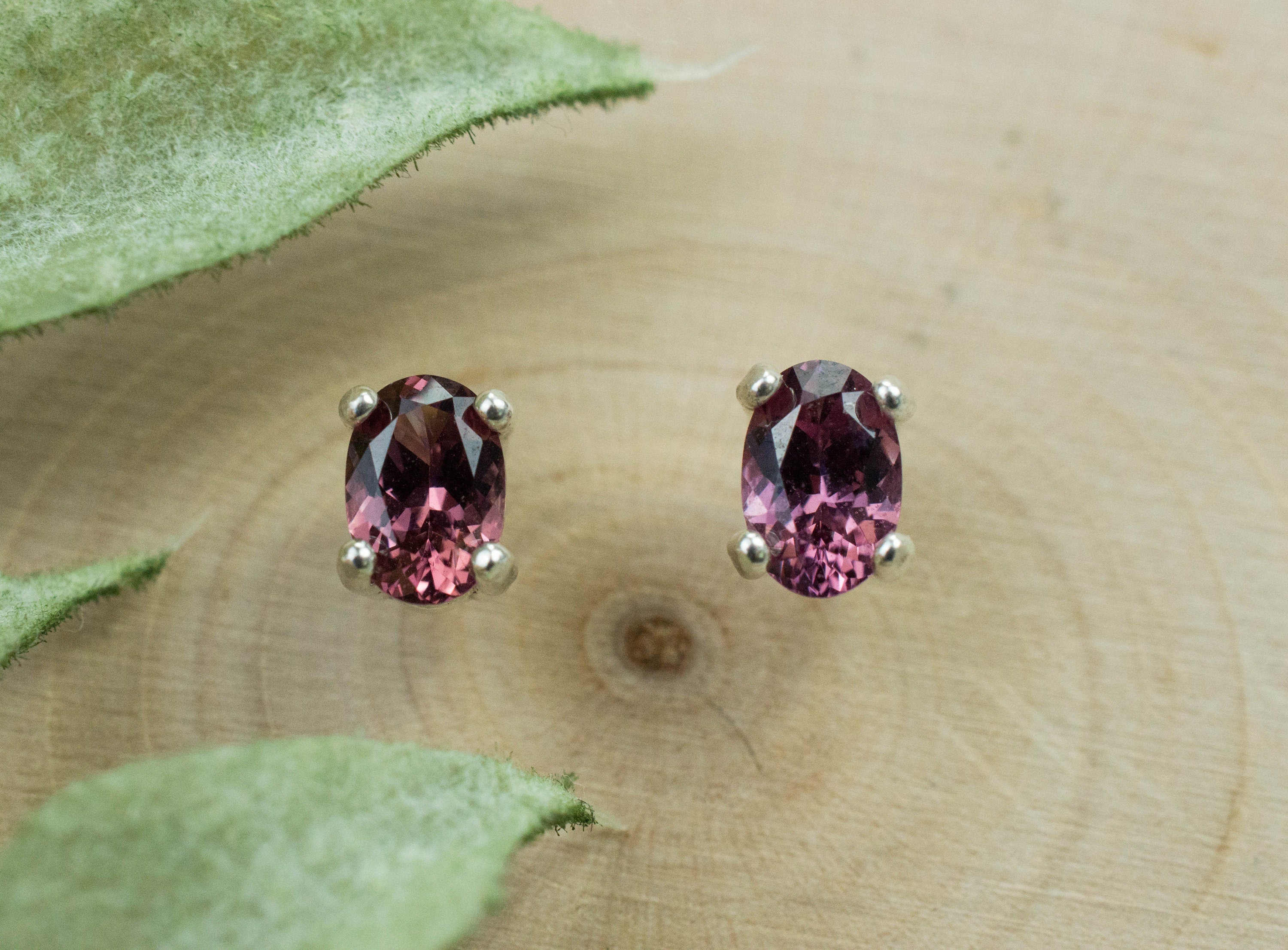 Cranberry Garnet Earrings, Natural Untreated Tanzanian Garnet; 1.010cts - Mark Oliver Gems