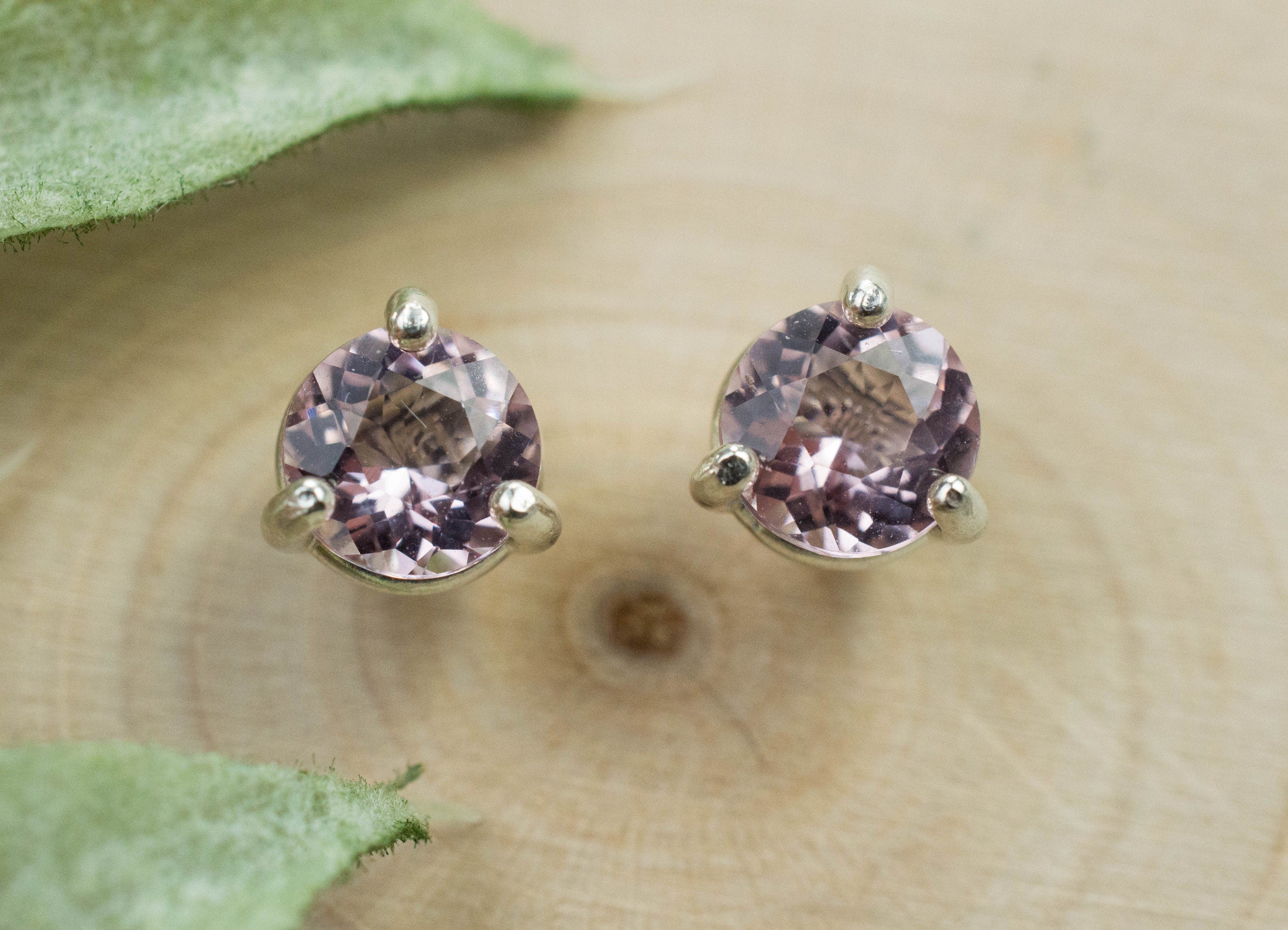 Morganite Earrings; Natural Untreated Nigeria Morganite; 1.260cts - Mark Oliver Gems