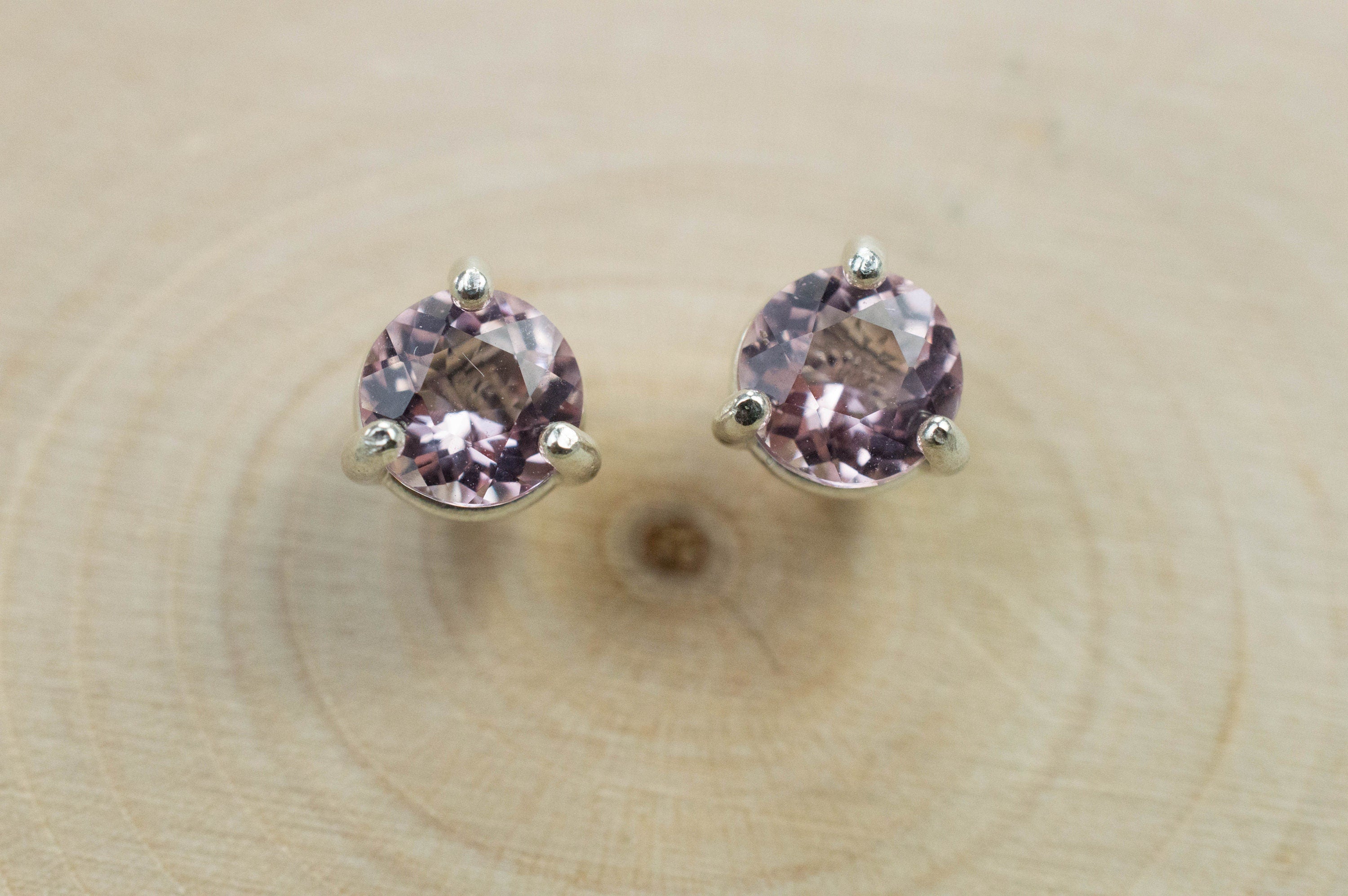 Morganite Earrings; Natural Untreated Nigeria Morganite; 1.260cts - Mark Oliver Gems