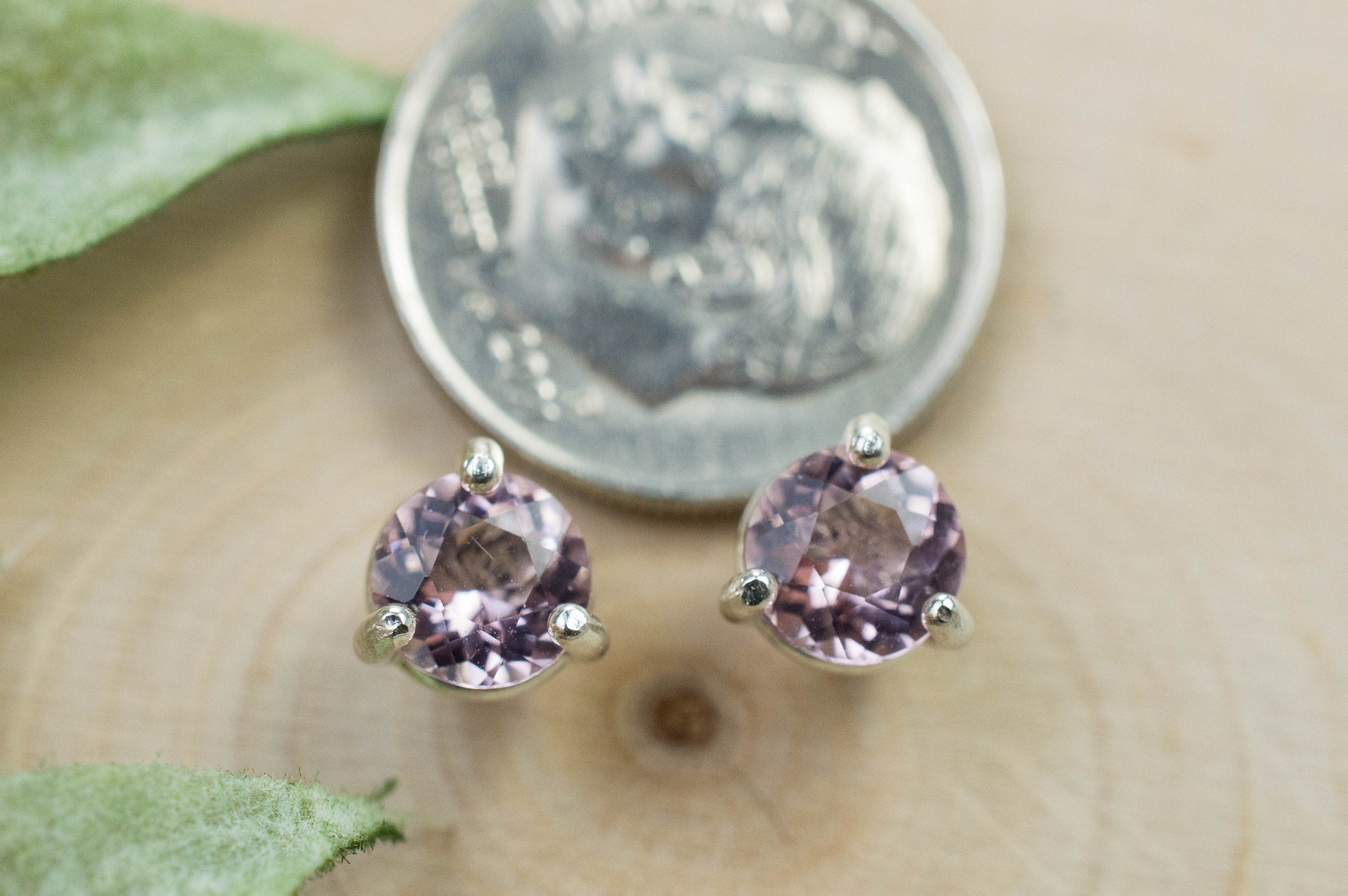 Morganite Earrings; Natural Untreated Nigeria Morganite; 1.260cts - Mark Oliver Gems