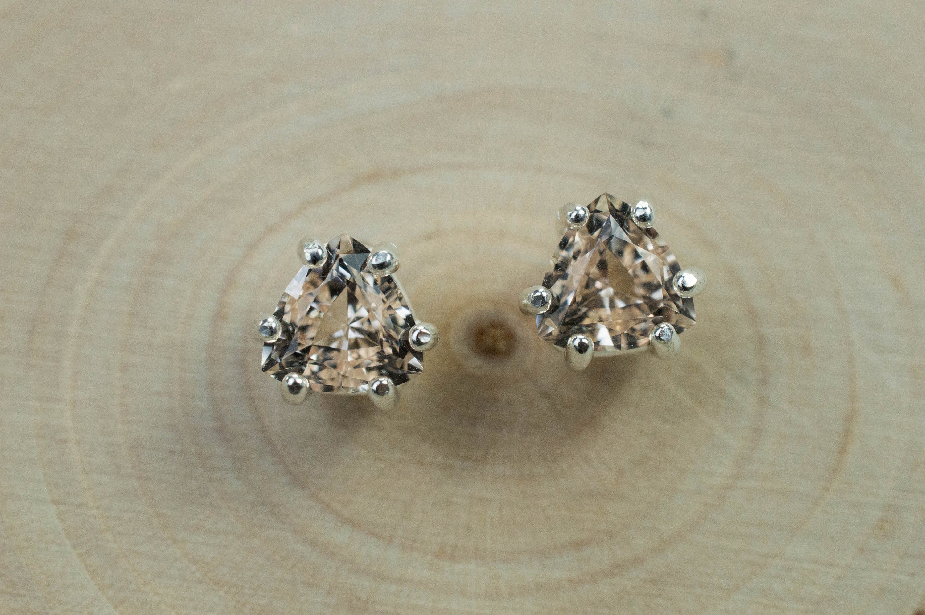 Morganite Earrings; Natural Untreated Madagascar Morganite; 1.620cts - Mark Oliver Gems