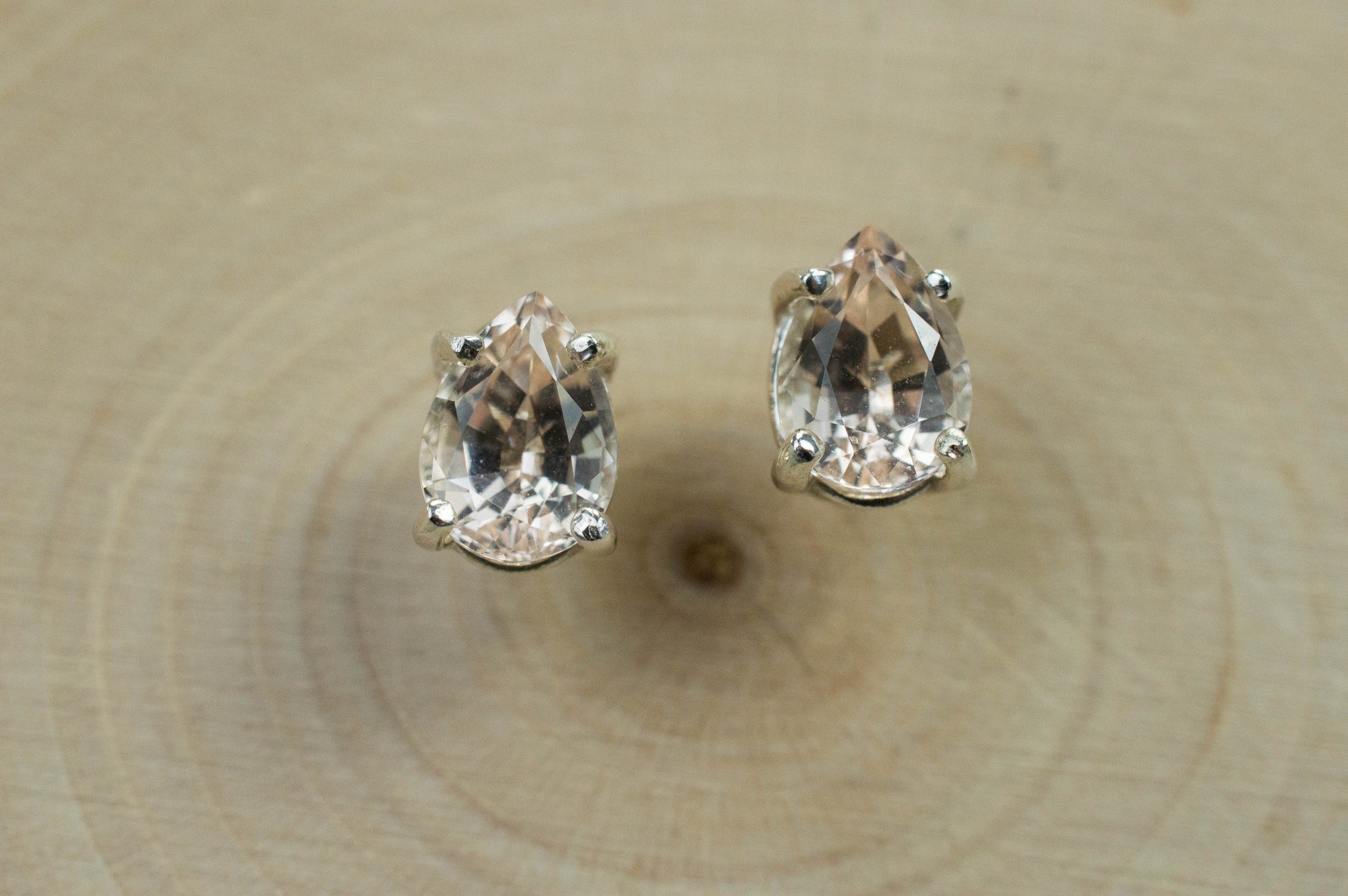 Morganite Earrings; Natural Untreated Madagascar Morganite; 1.800cts - Mark Oliver Gems