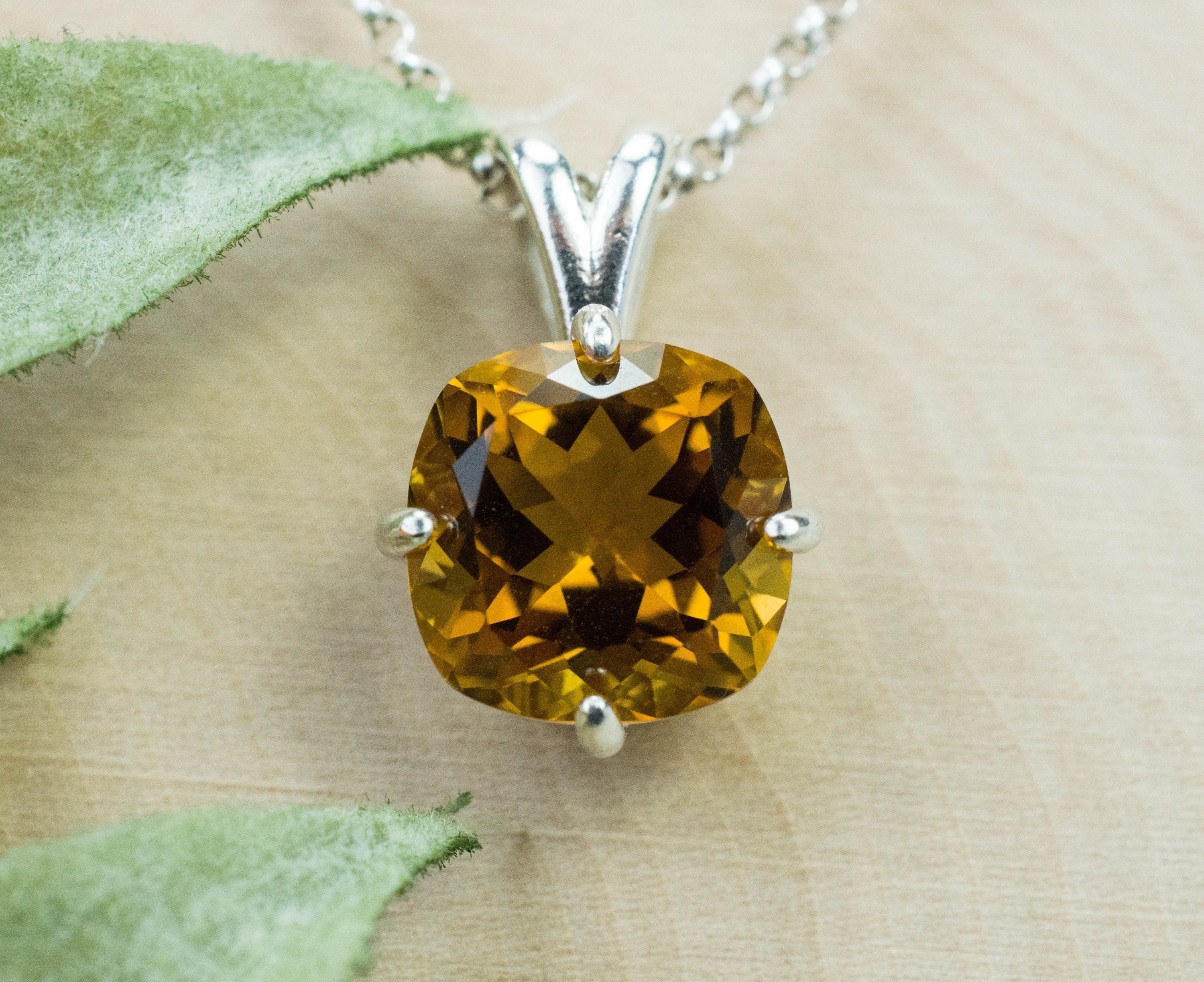 Citrine Pendant; Natural Untreated Congo Citrine; 3.770cts - Mark Oliver Gems