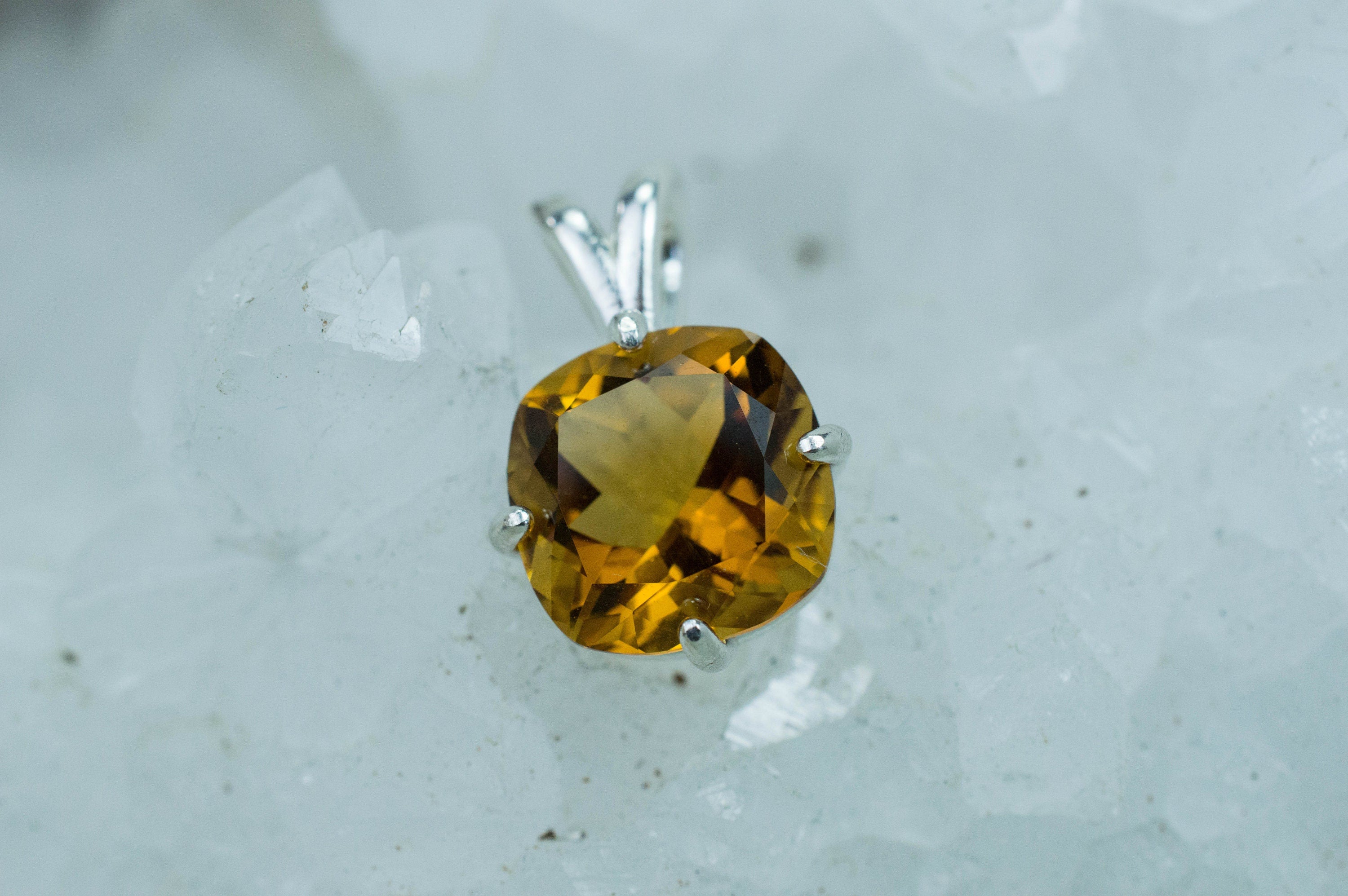 Citrine Pendant; Natural Untreated Congo Citrine; 3.770cts - Mark Oliver Gems