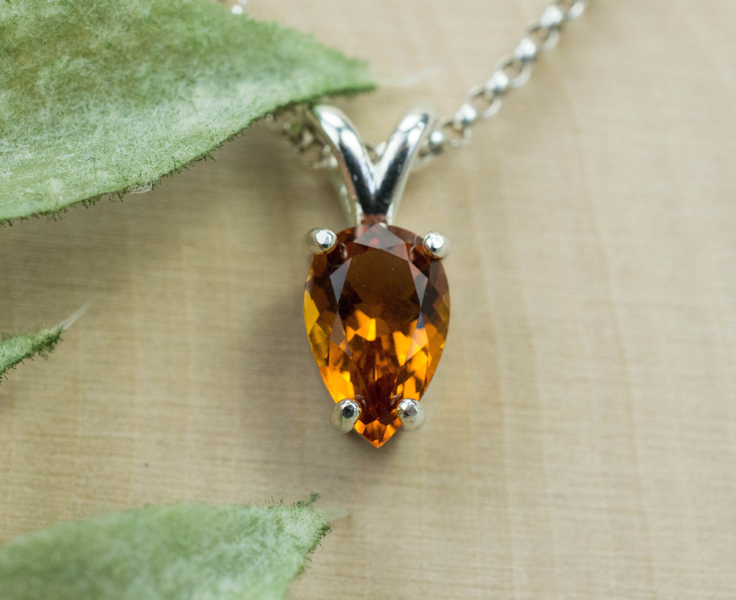 Madeira Citrine Pendant; Natural Untreated Brazil Citrine; 1.080cts - Mark Oliver Gems