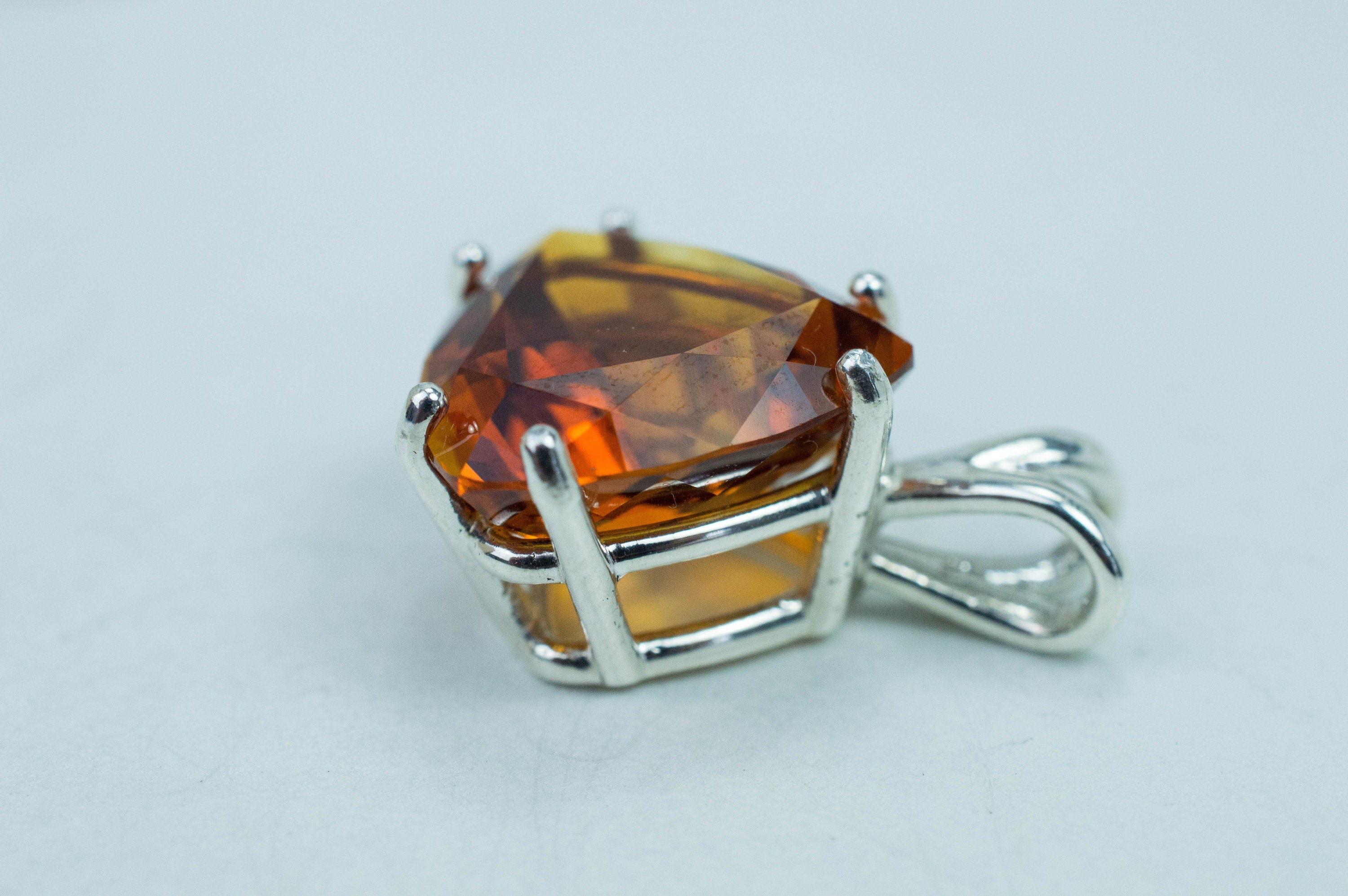 Madeira Citrine Pendant; Natural Untreated Brazil Citrine; 8.770cts - Mark Oliver Gems