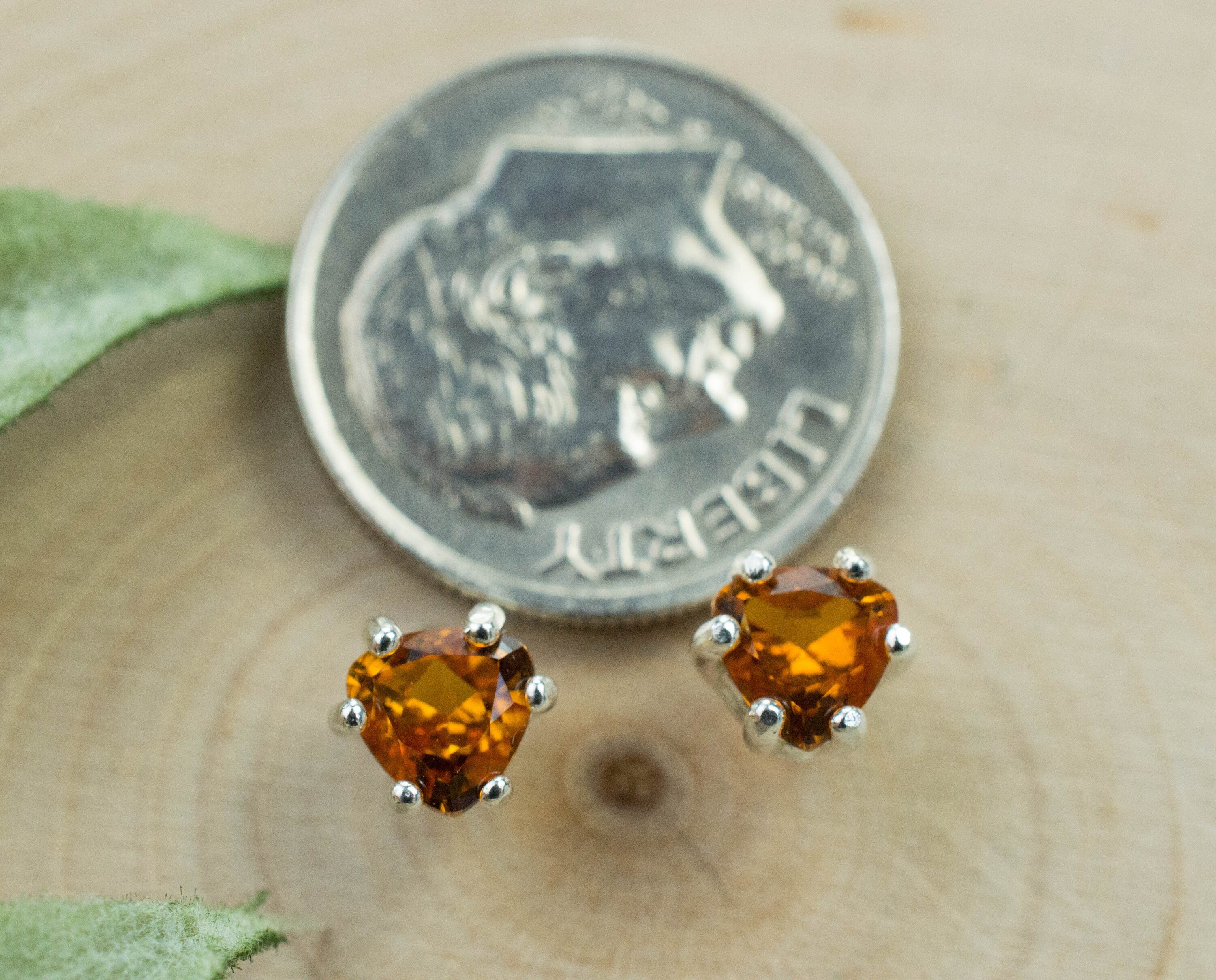 Citrine Earrings; Natural Untreated Uruguay Citrine; 0.710cts - Mark Oliver Gems