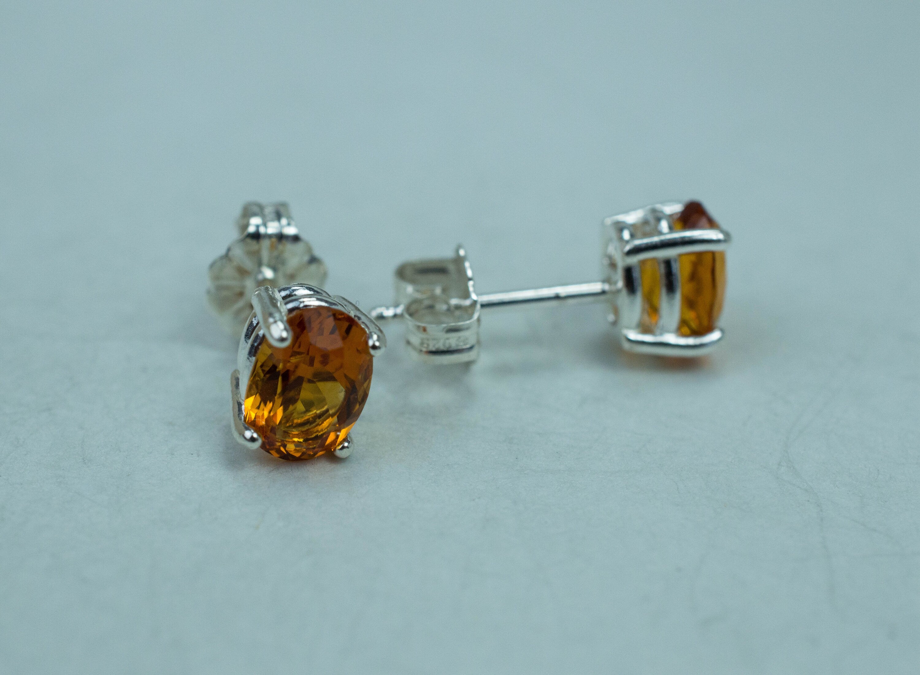 Citrine Earrings; Natural Untreated Uruguay Citrine; 1.590cts - Mark Oliver Gems