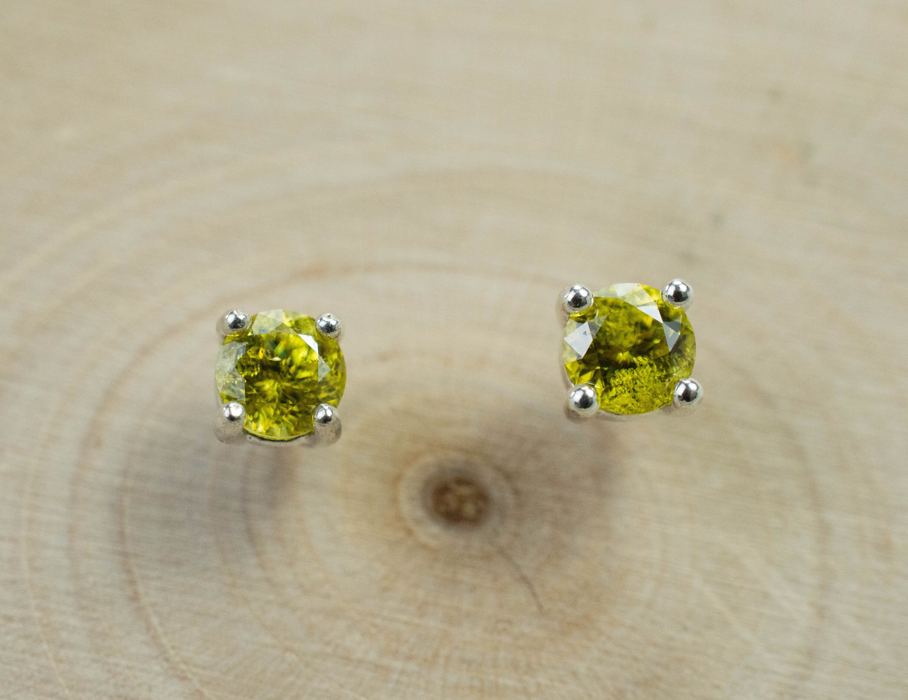 Sphene Earrings, Natural Untreated Pakistan Sphene; 0.570cts