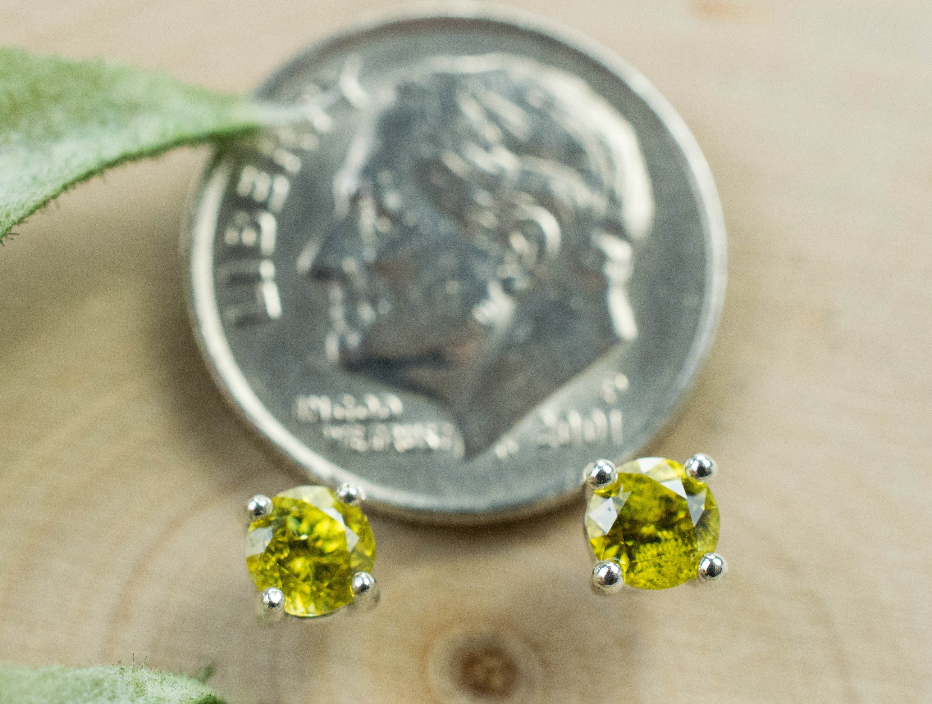 Sphene Earrings, Natural Untreated Pakistan Sphene; 0.570cts